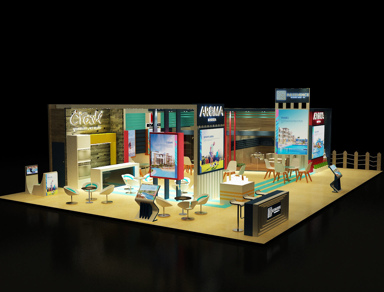 Booth Exhibition Stand a242  3D model_28