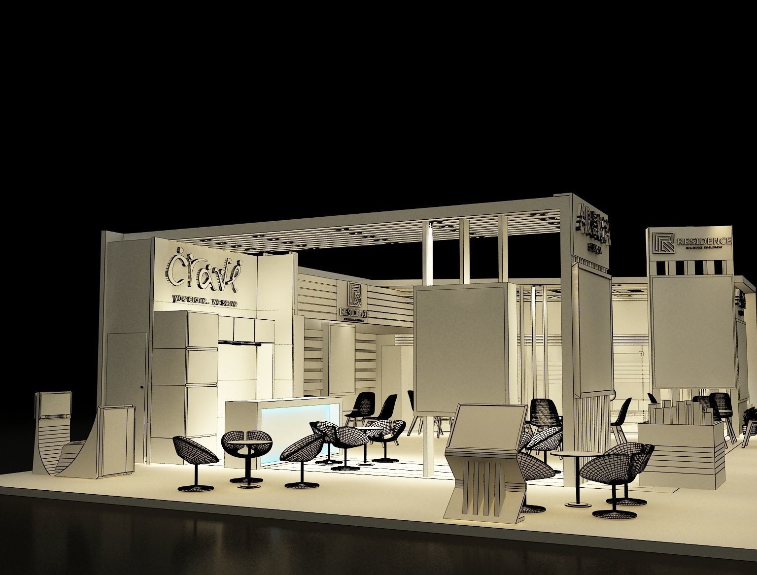 Booth Exhibition Stand a242  3D model_17