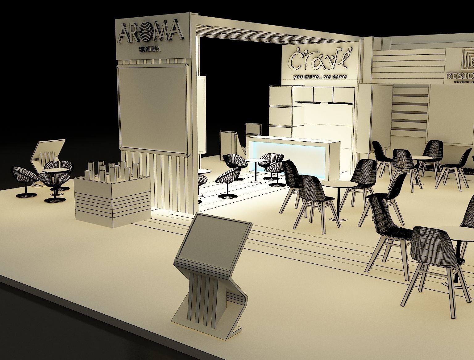 Booth Exhibition Stand a242  3D model_25