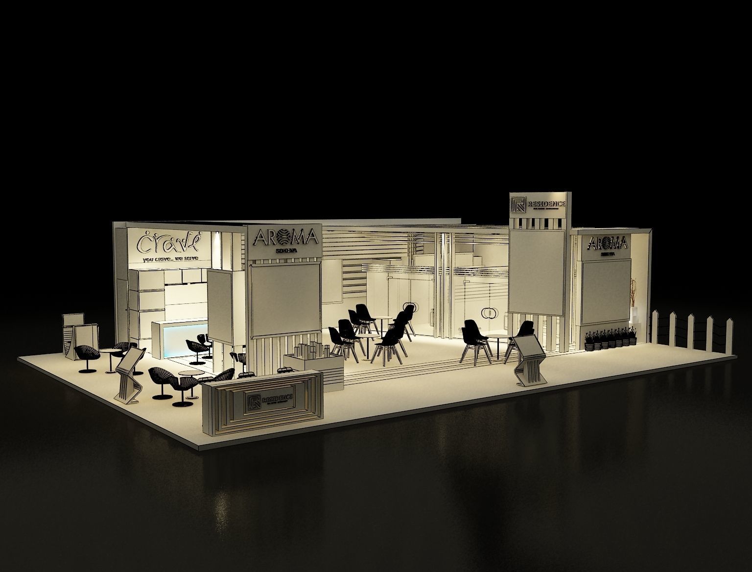 Booth Exhibition Stand a242  3D model_1