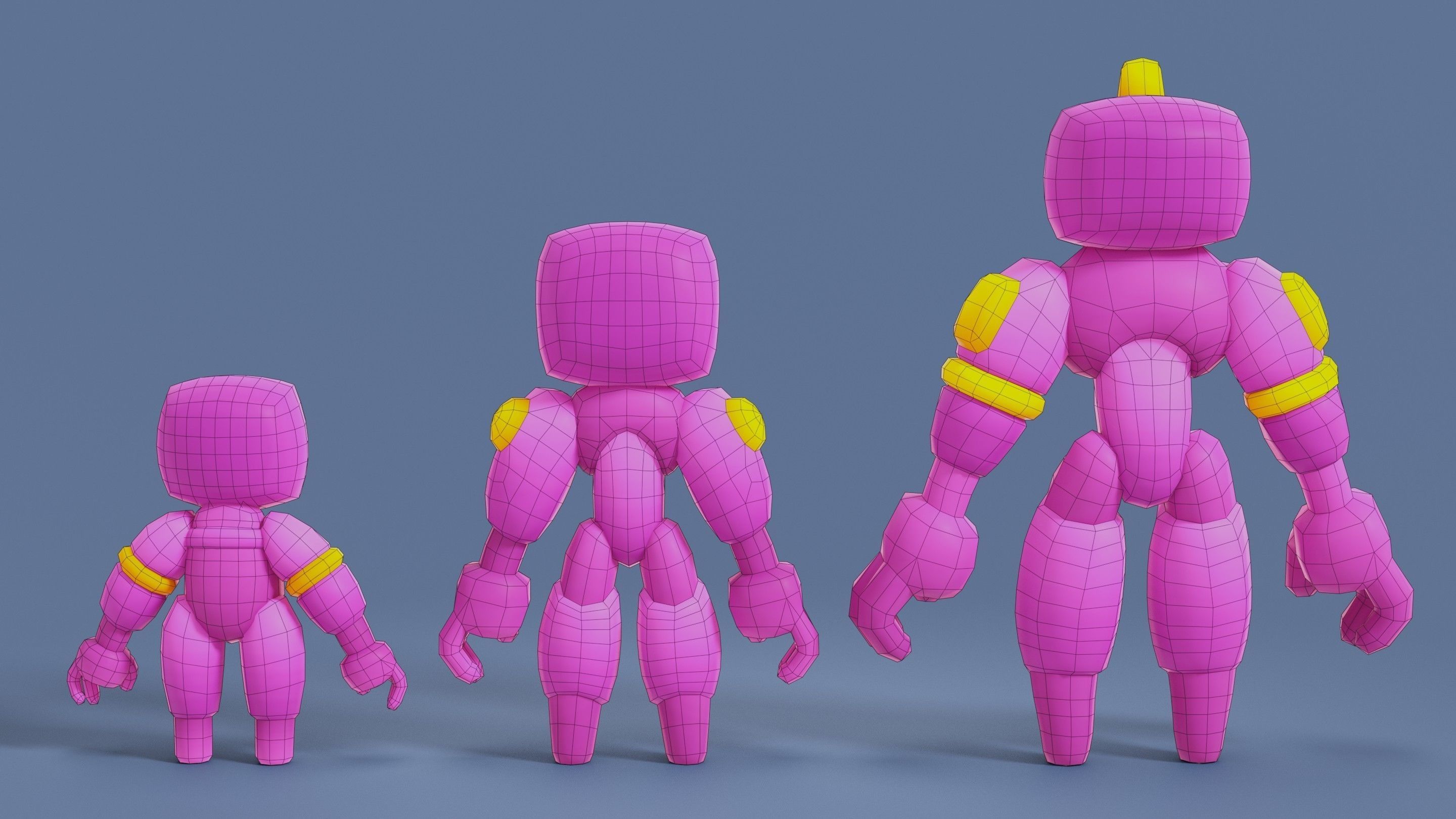 Cartoon Robots Pack 01 Low-poly 3D model_41