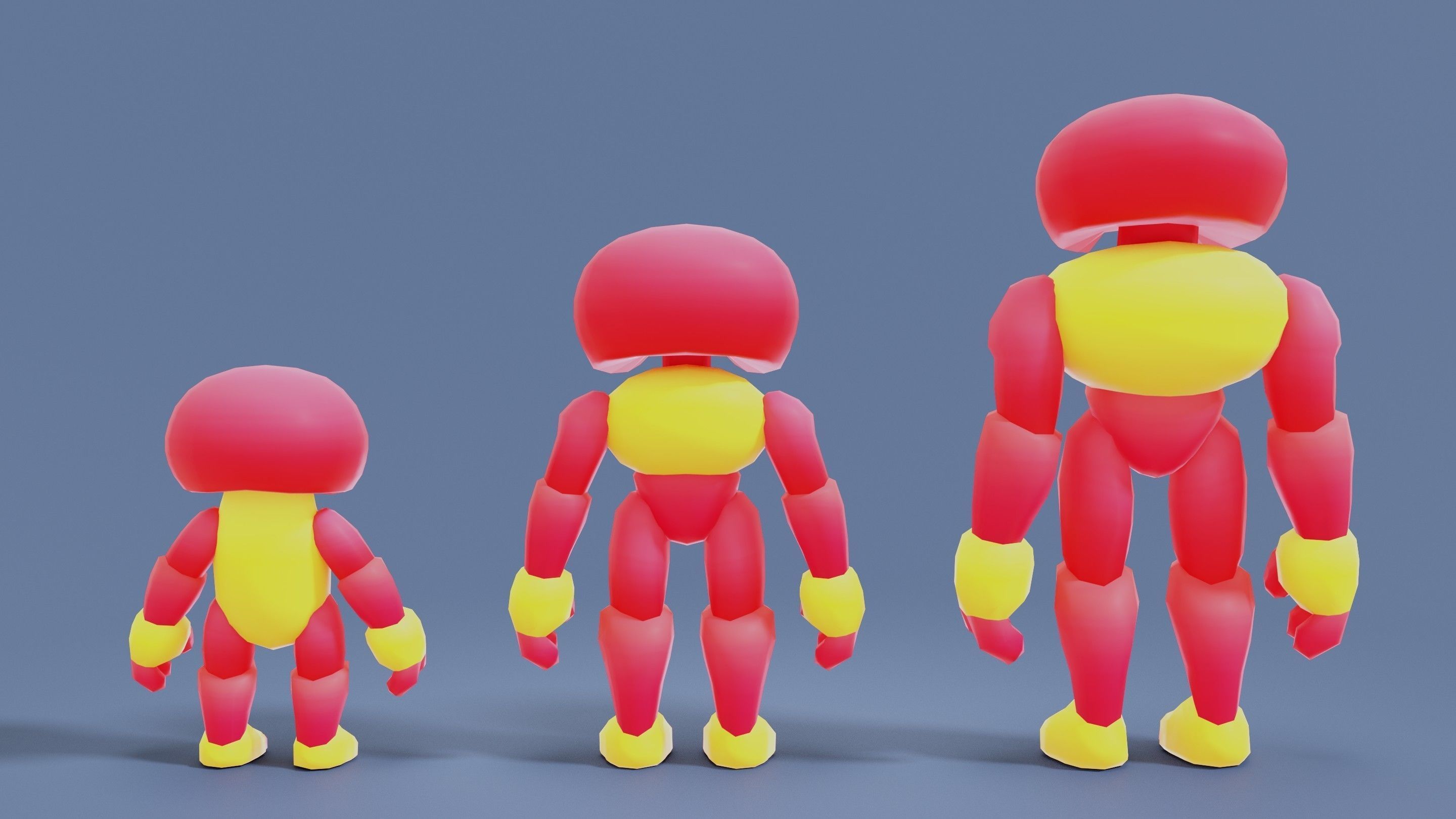 Cartoon Robots Pack 01 Low-poly 3D model_34