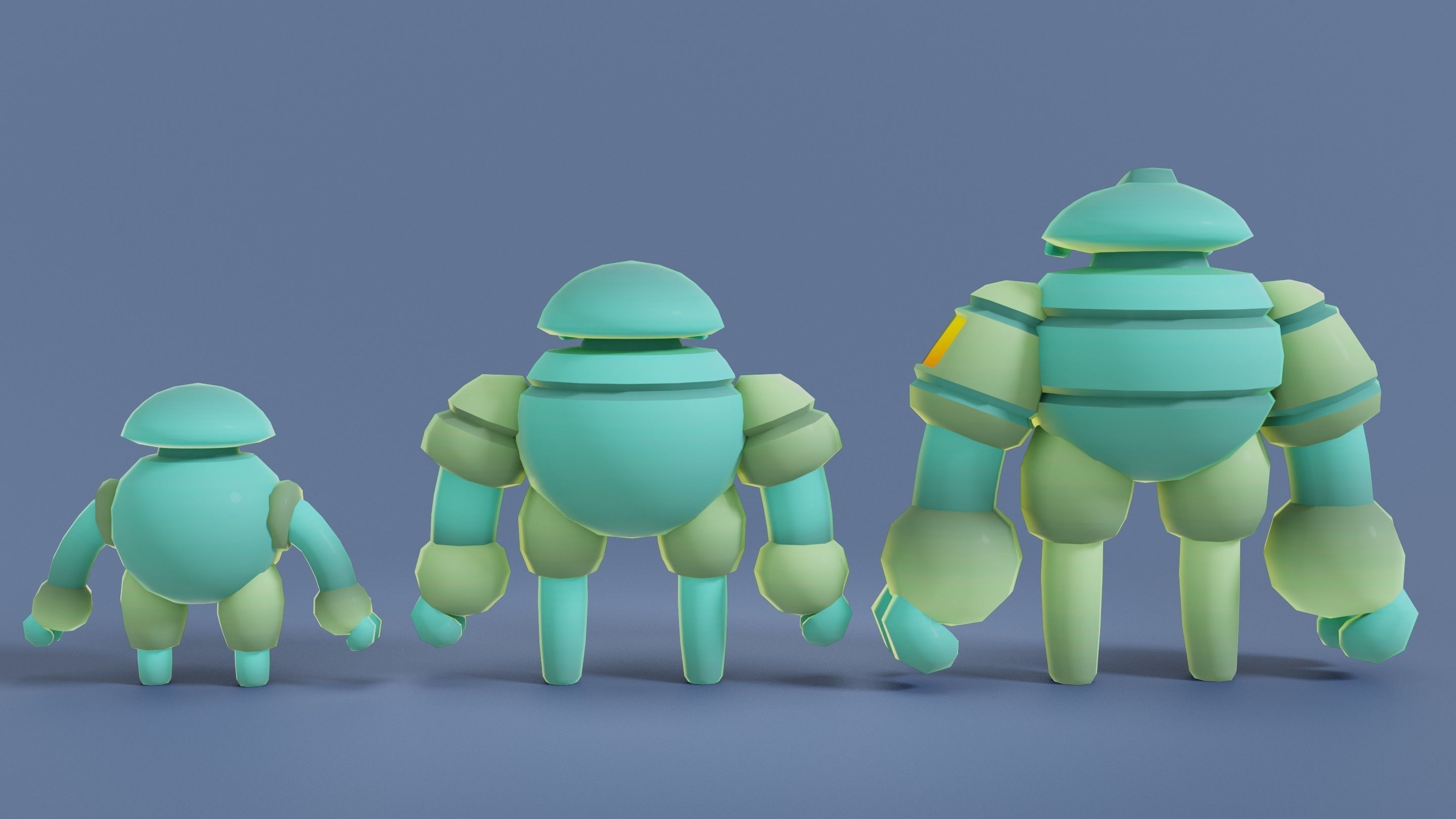 Cartoon Robots Pack 01 Low-poly 3D model_53