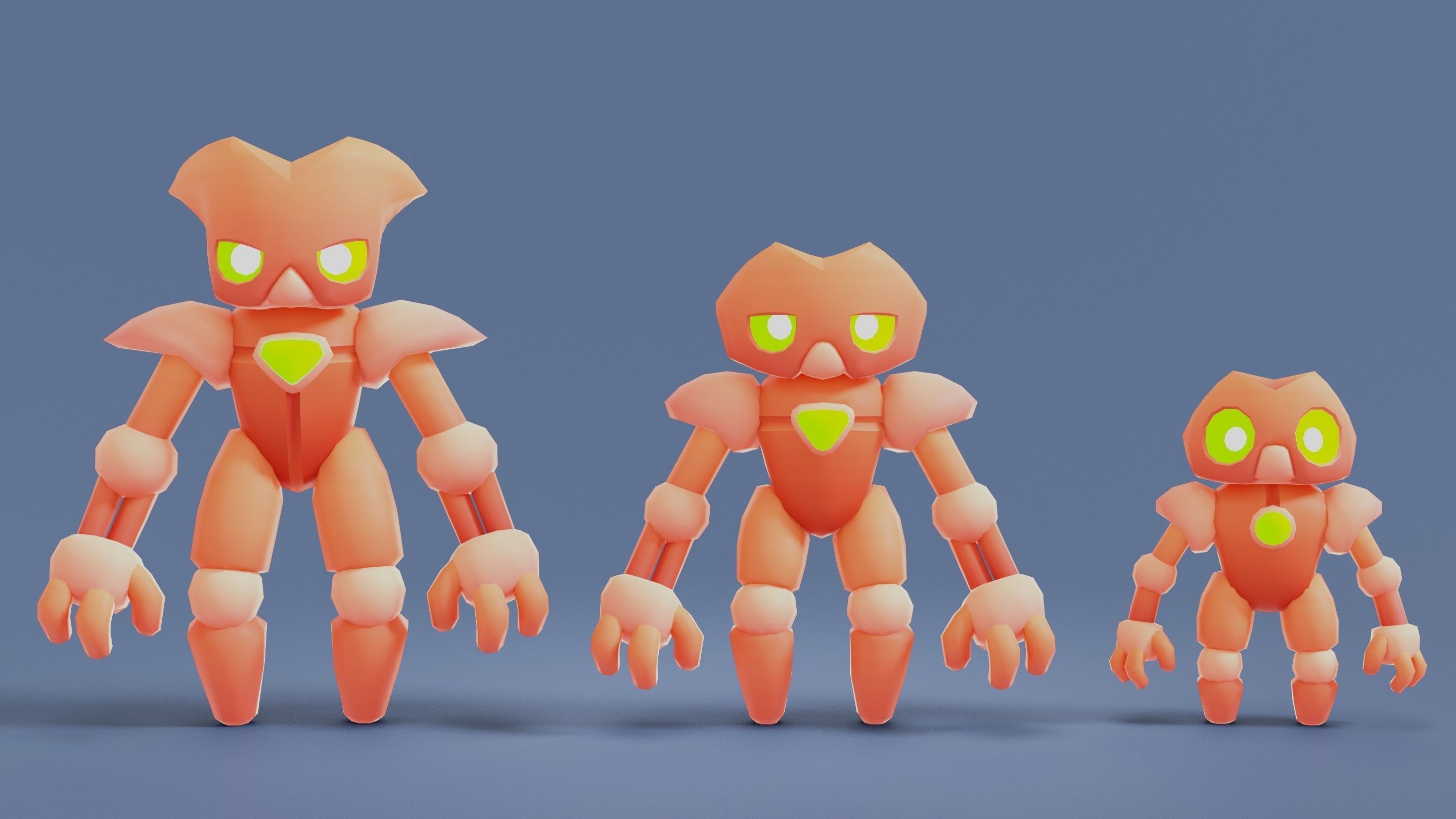 Cartoon Robots Pack 01 Low-poly 3D model_56