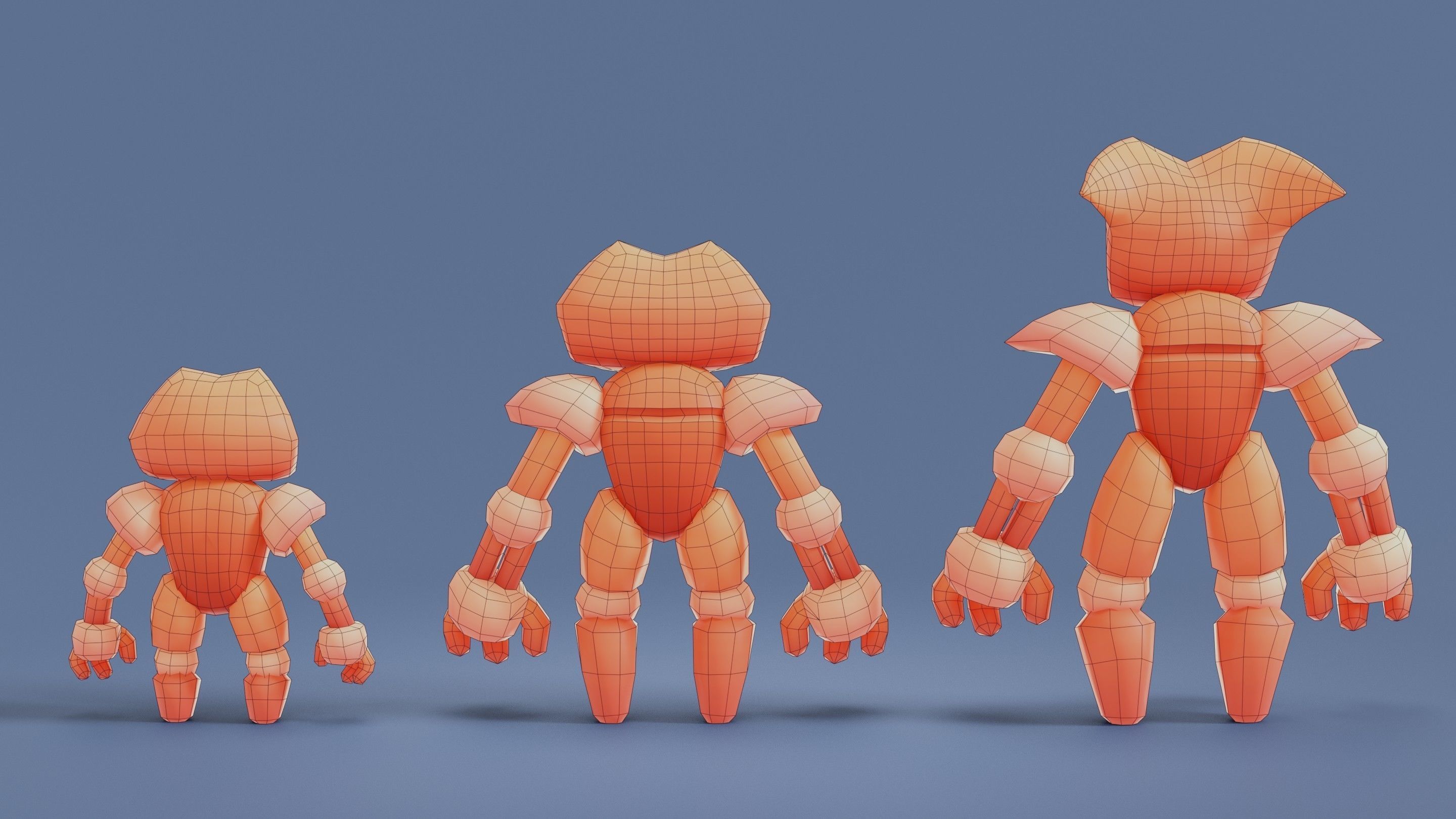 Cartoon Robots Pack 01 Low-poly 3D model_59