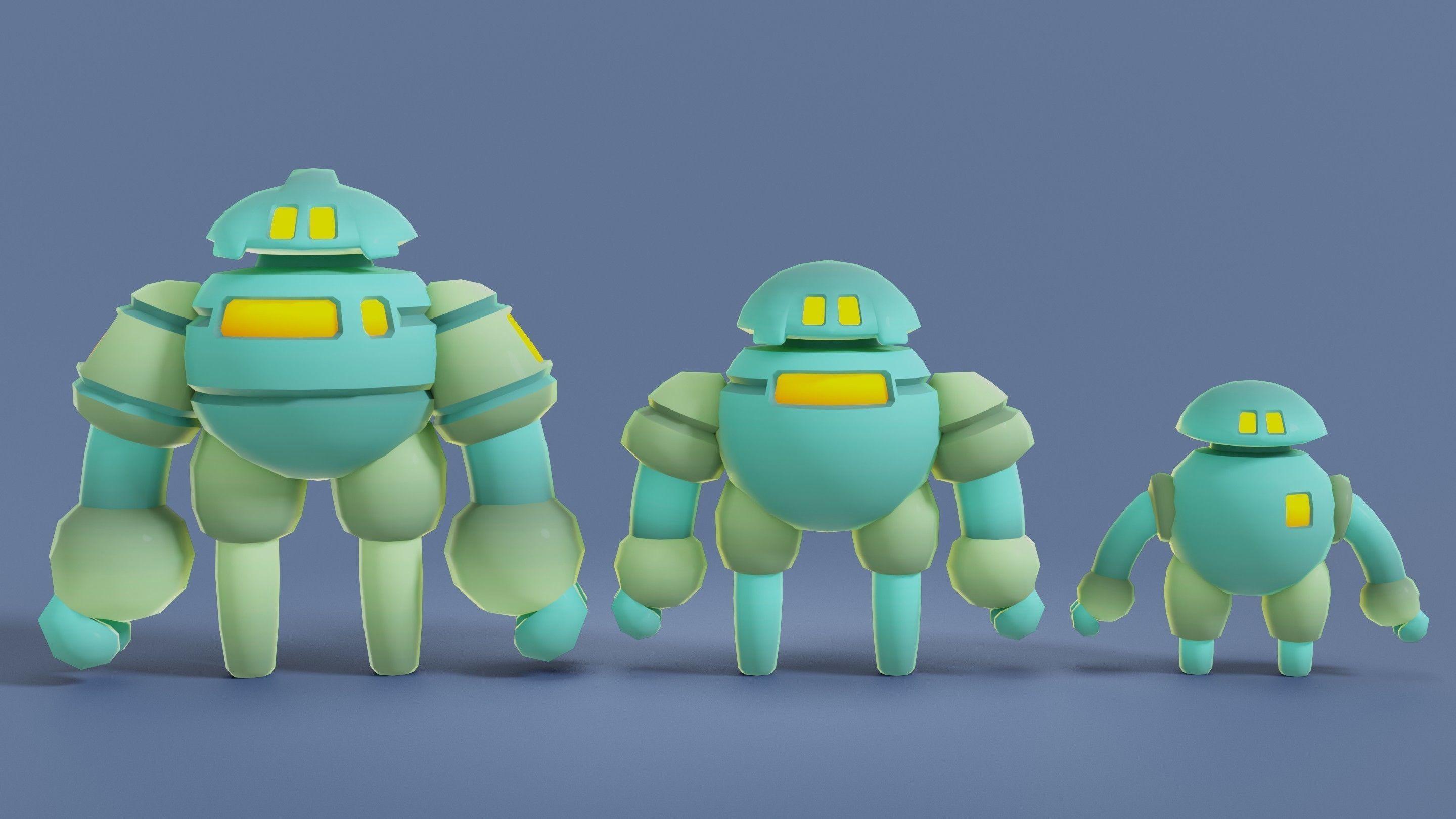 Cartoon Robots Pack 01 Low-poly 3D model_50