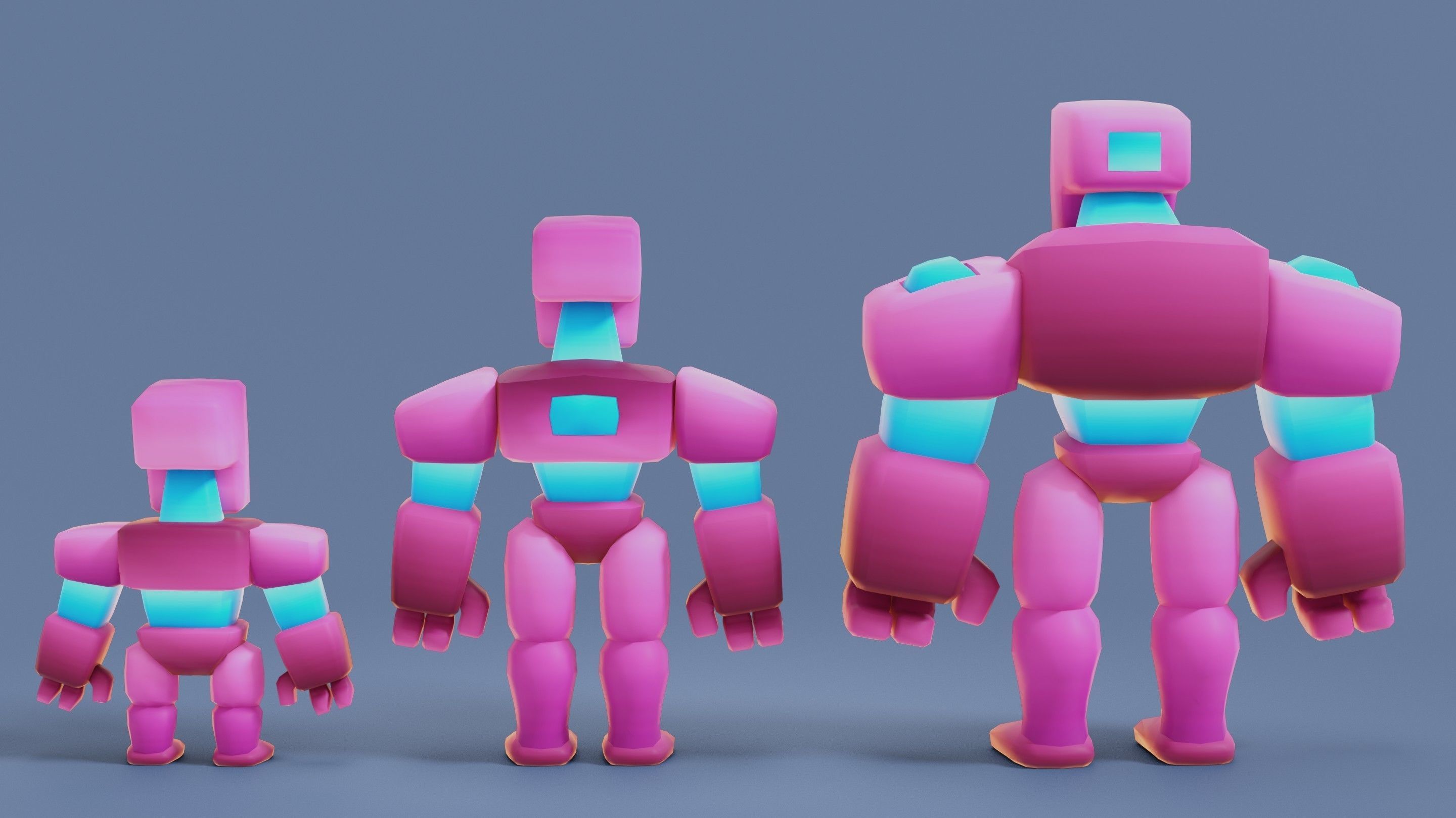 Cartoon Robots Pack 01 Low-poly 3D model_70