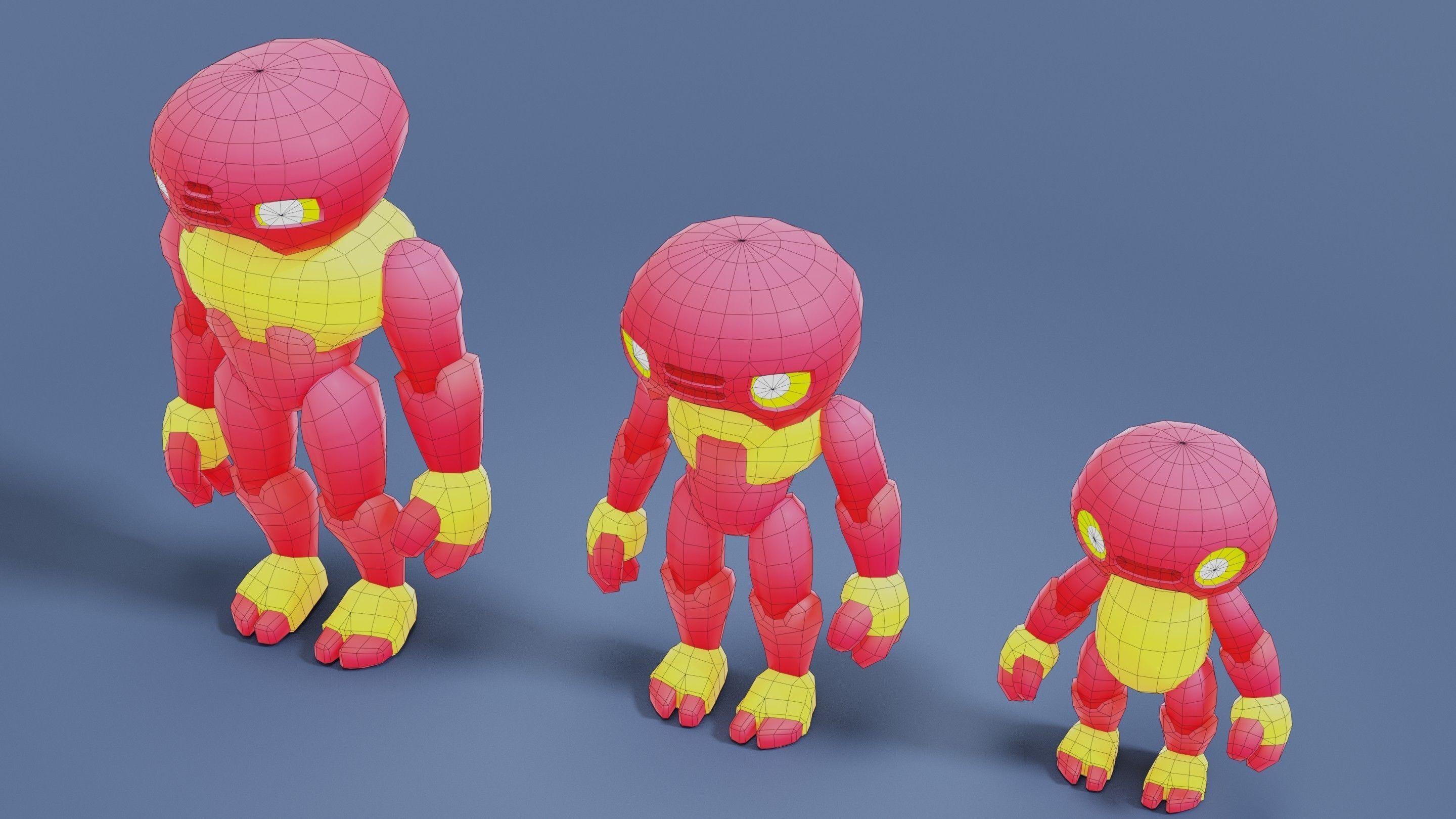 Cartoon Robots Pack 01 Low-poly 3D model_31