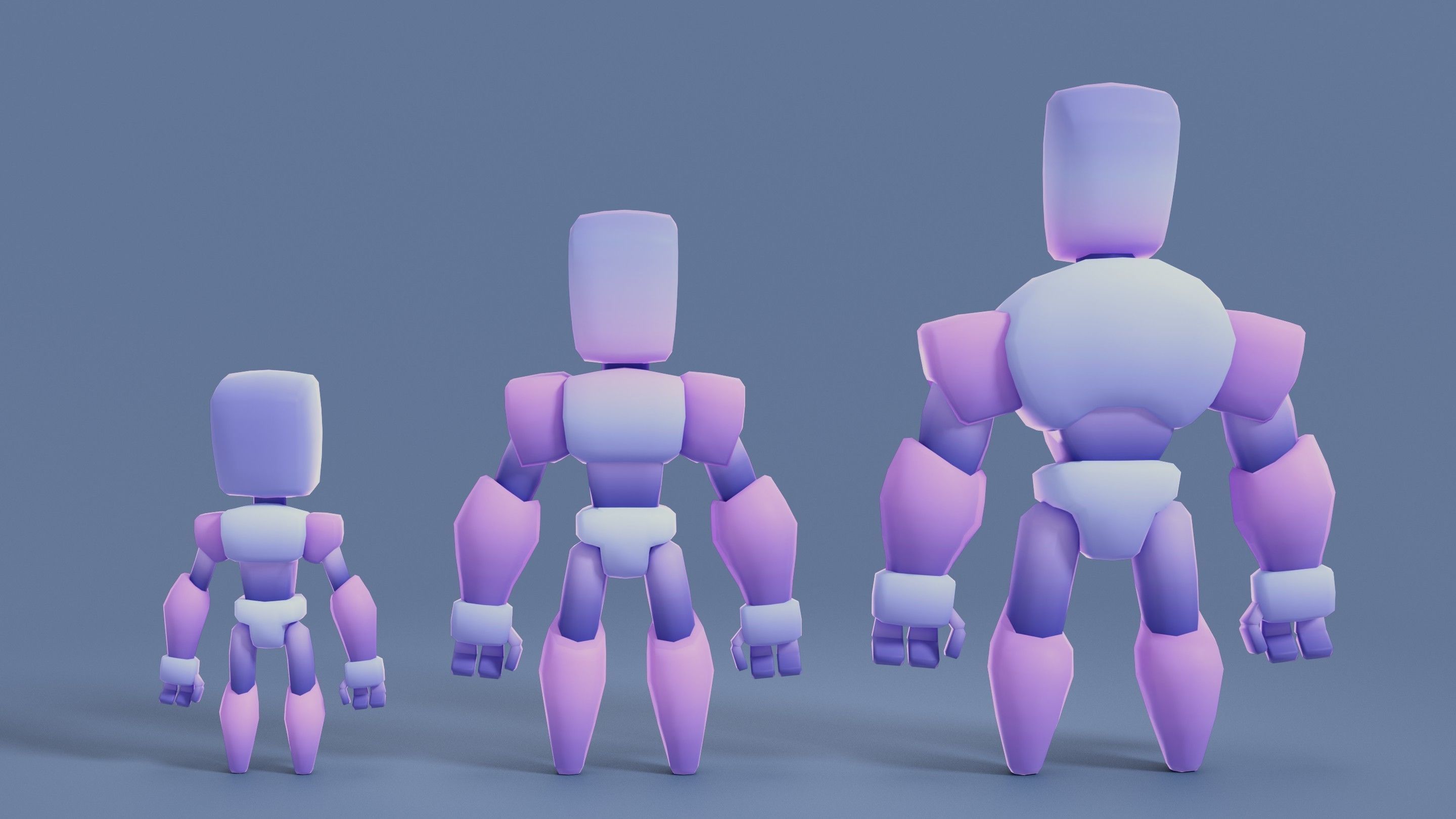 Cartoon Robots Pack 01 Low-poly 3D model_28