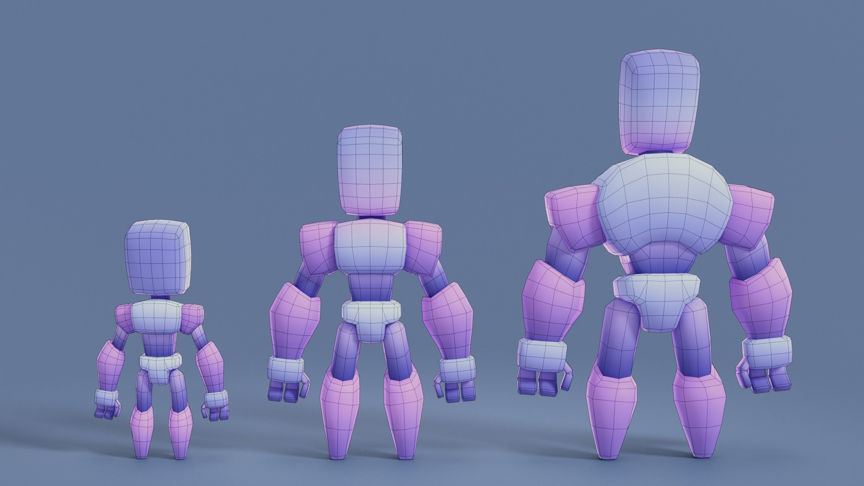 Cartoon Robots Pack 01 Low-poly 3D model_29