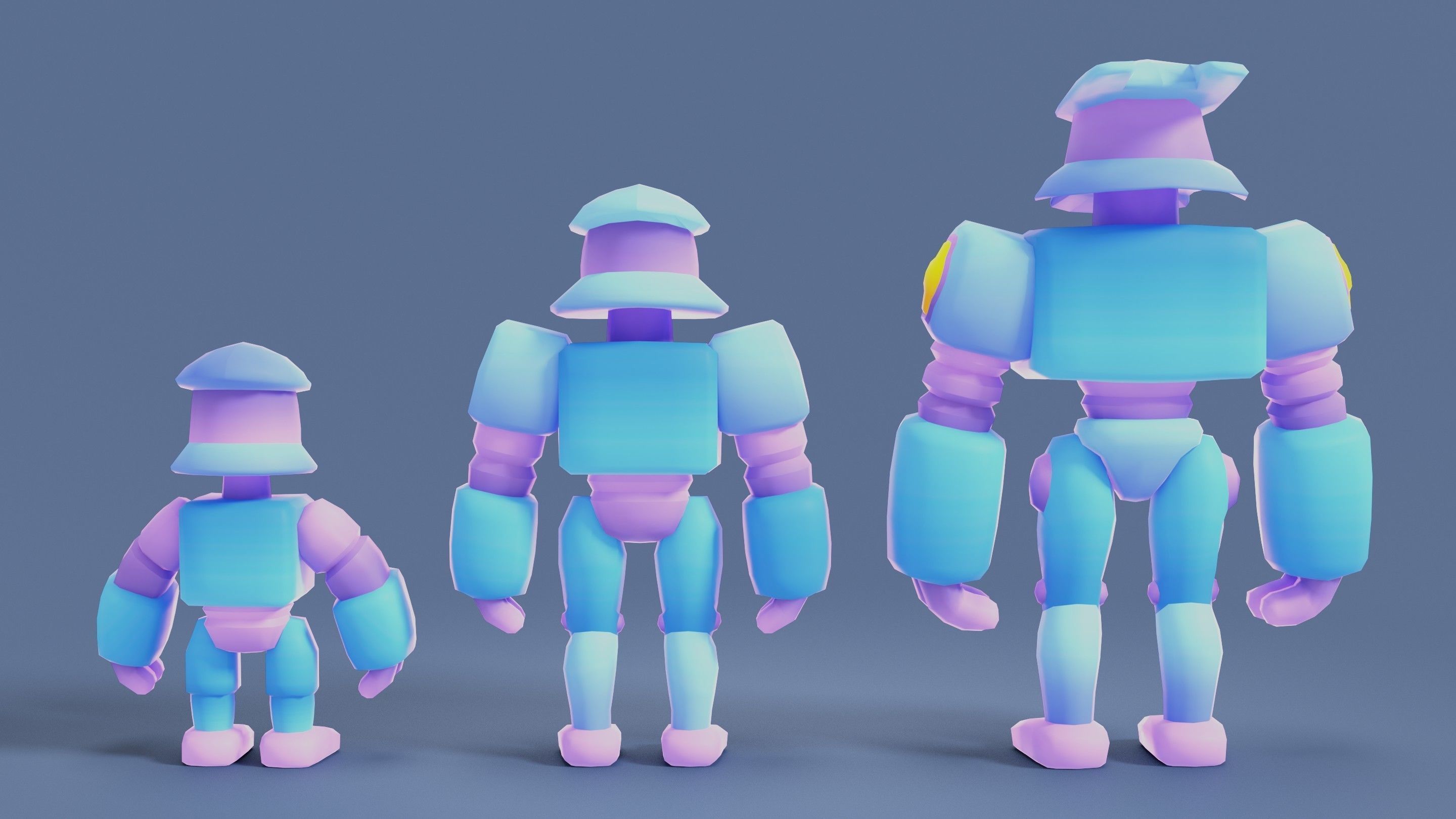 Cartoon Robots Pack 01 Low-poly 3D model_46