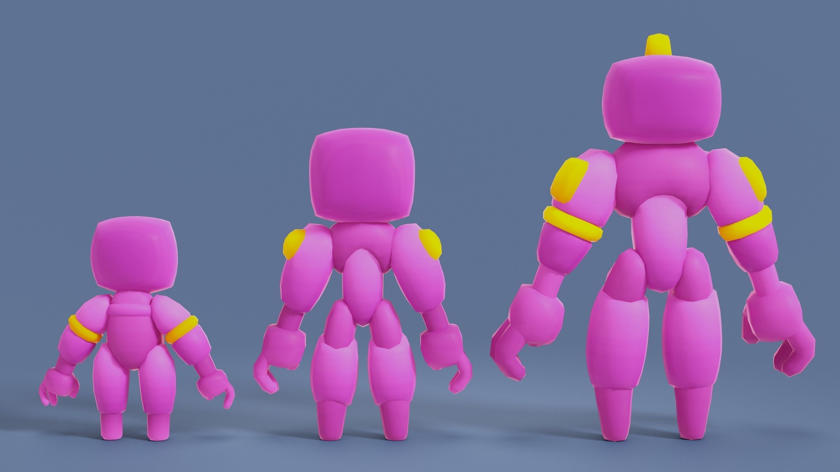 Cartoon Robots Pack 01 Low-poly 3D model_40