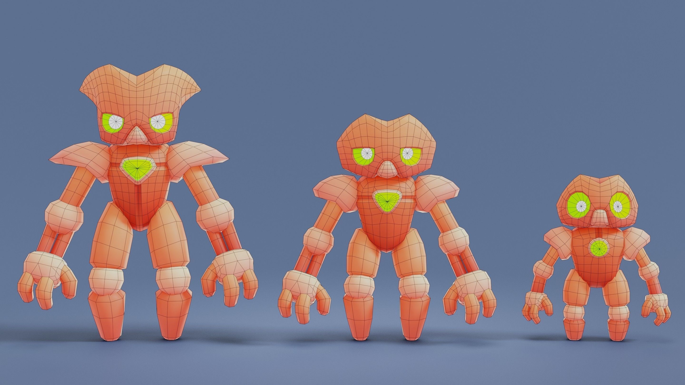 Cartoon Robots Pack 01 Low-poly 3D model_57
