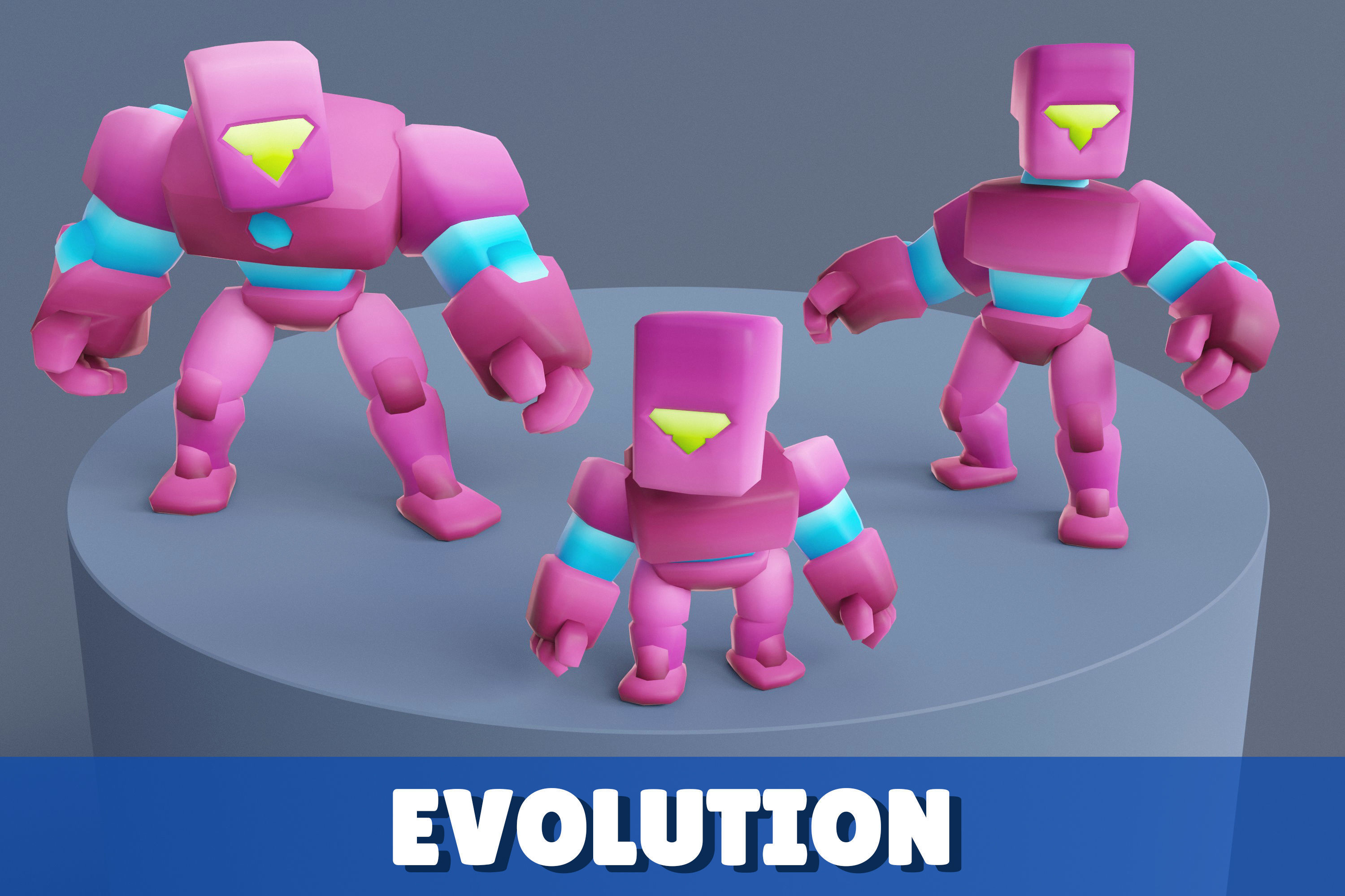 Cartoon Robots Pack 01 Low-poly 3D model_11