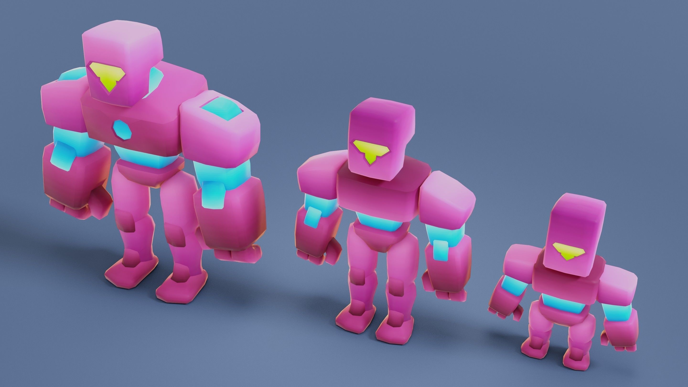 Cartoon Robots Pack 01 Low-poly 3D model_66