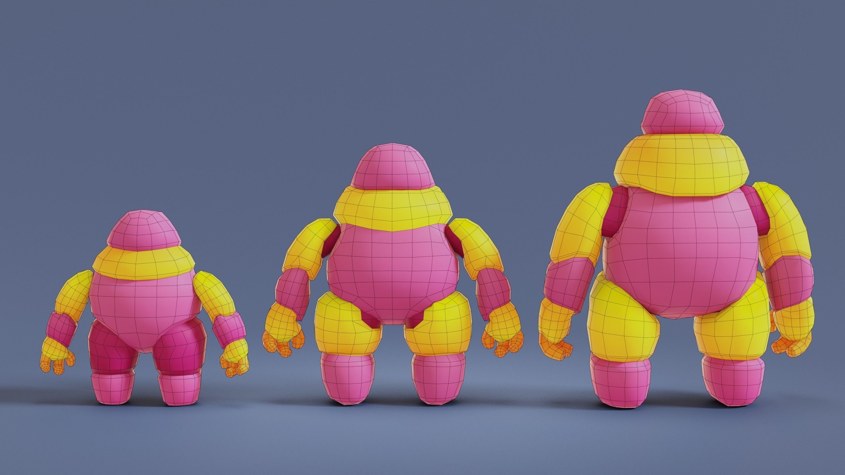 Cartoon Robots Pack 01 Low-poly 3D model_23