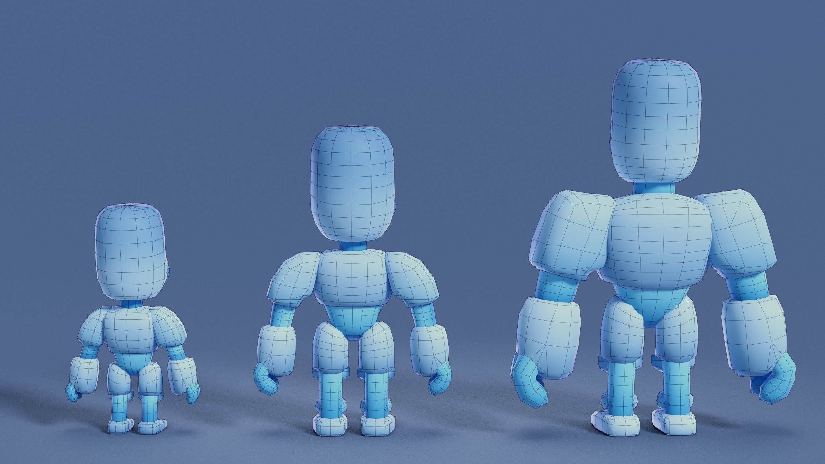 Cartoon Robots Pack 01 Low-poly 3D model_65