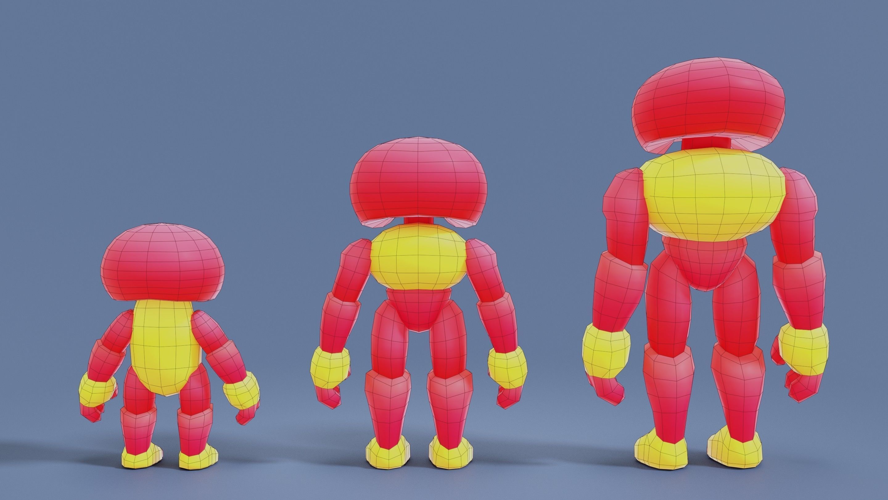 Cartoon Robots Pack 01 Low-poly 3D model_35