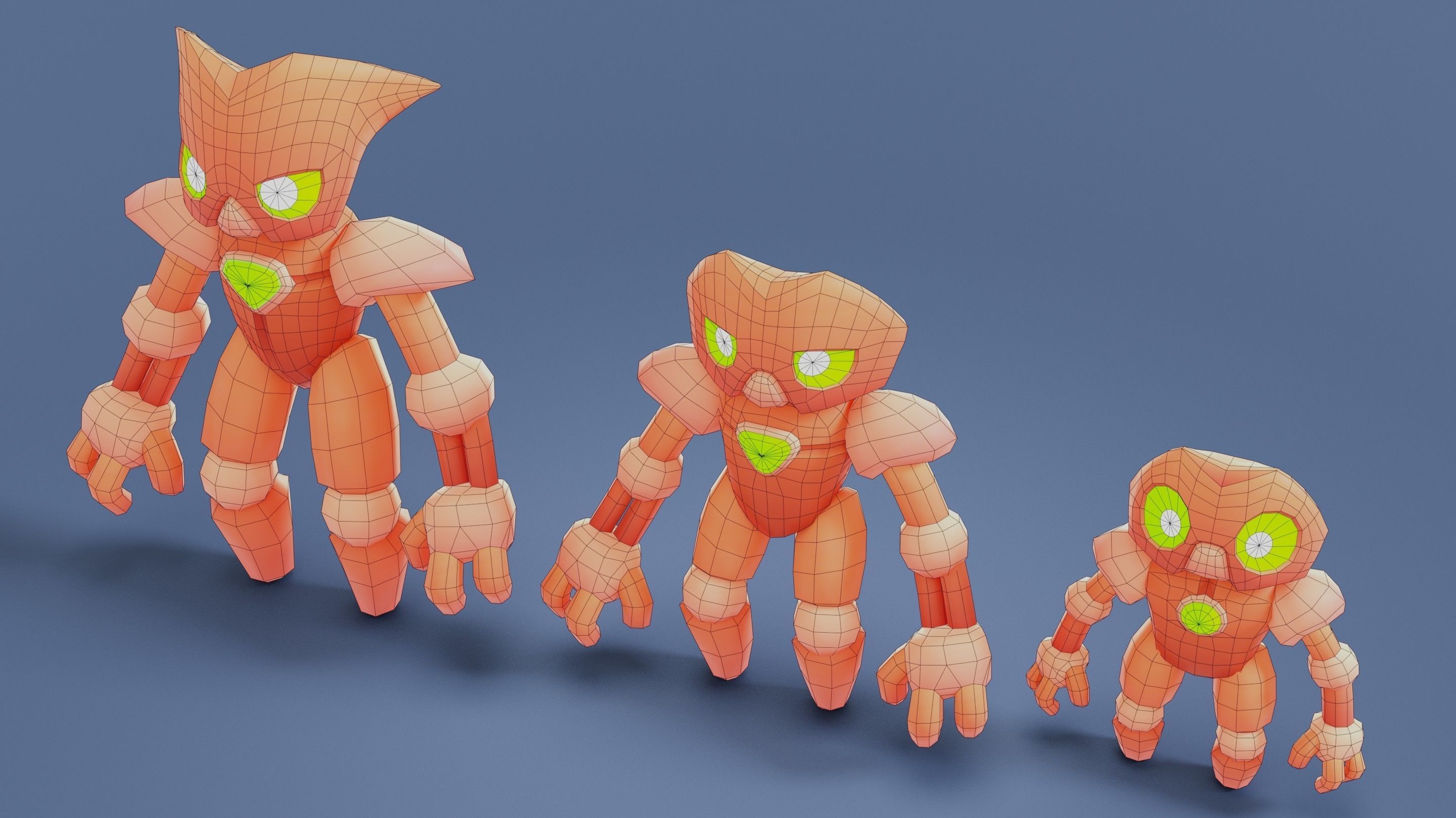 Cartoon Robots Pack 01 Low-poly 3D model_55