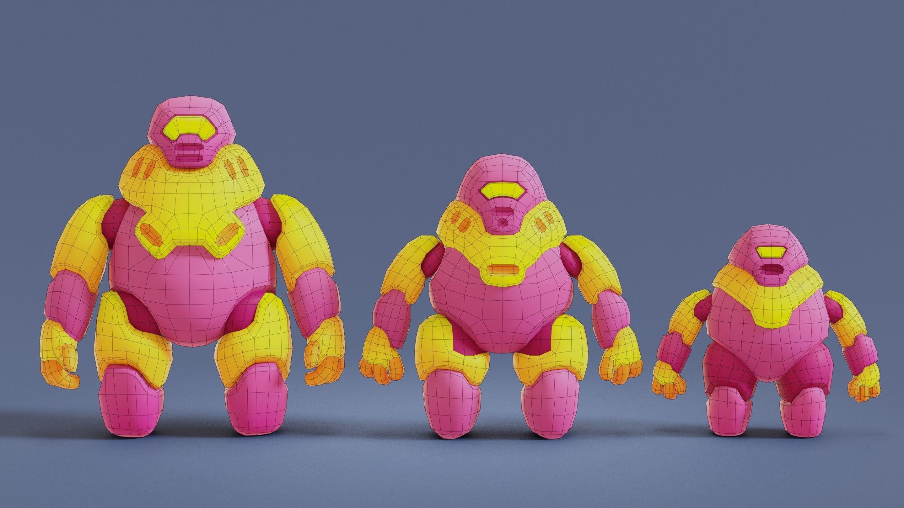 Cartoon Robots Pack 01 Low-poly 3D model_21