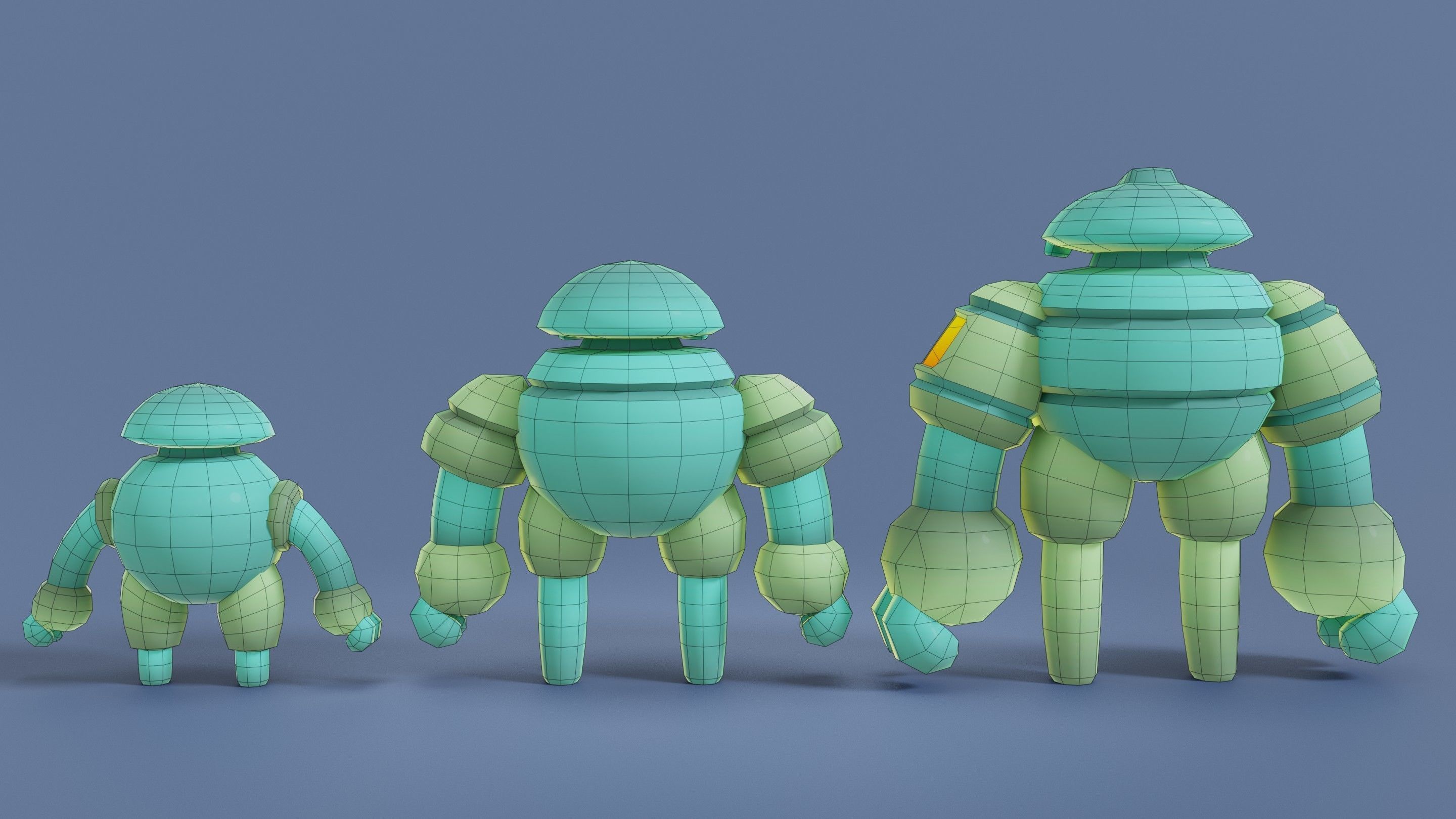 Cartoon Robots Pack 01 Low-poly 3D model_52