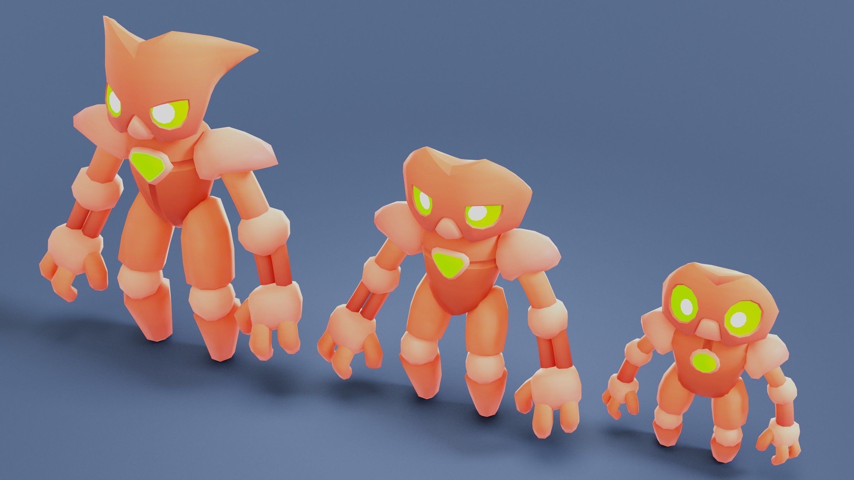 Cartoon Robots Pack 01 Low-poly 3D model_54