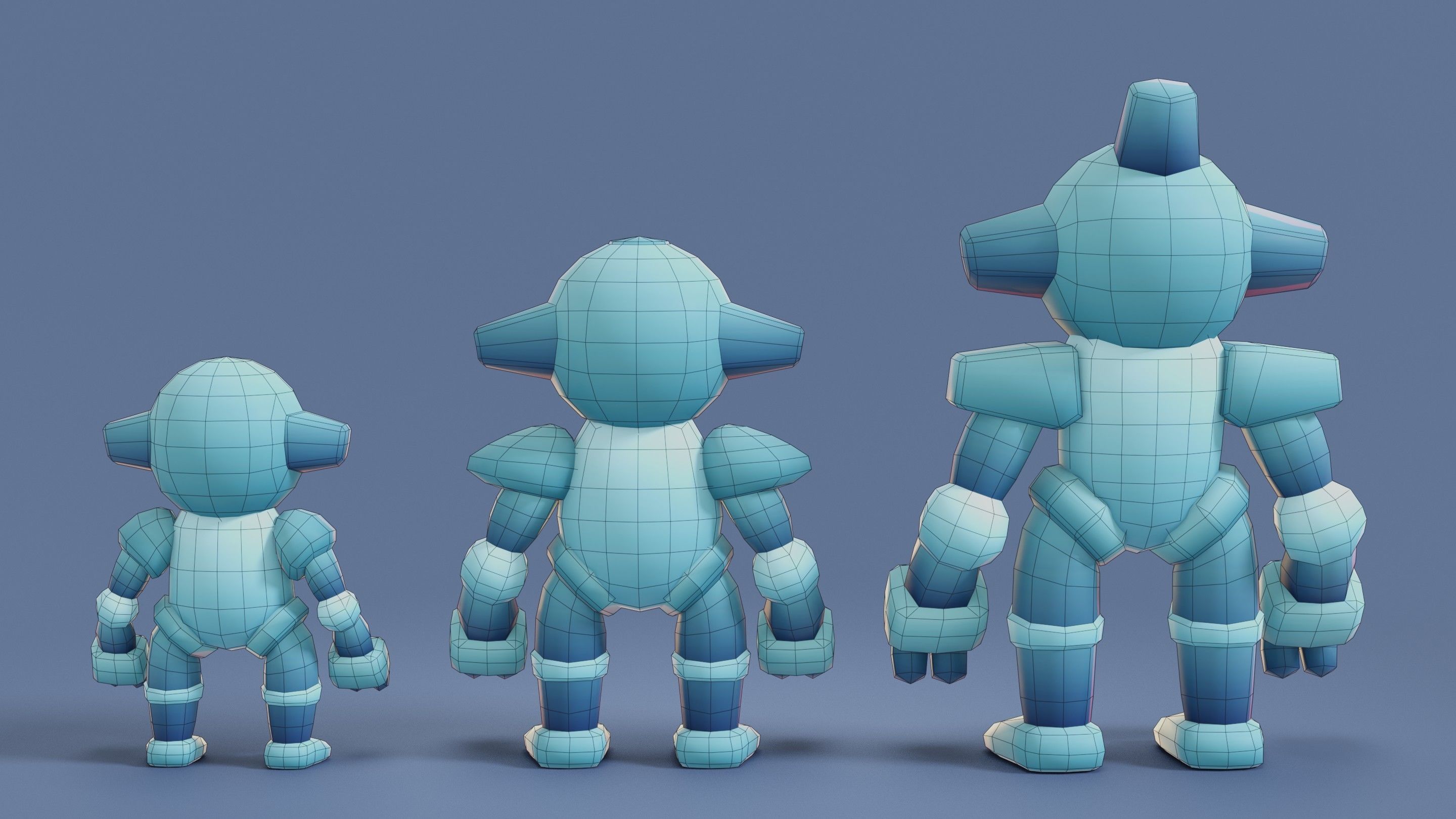 Cartoon Robots Pack 01 Low-poly 3D model_17