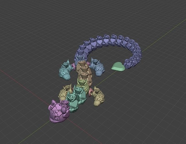 Articulated Valentine baby heart dragon 3D print model