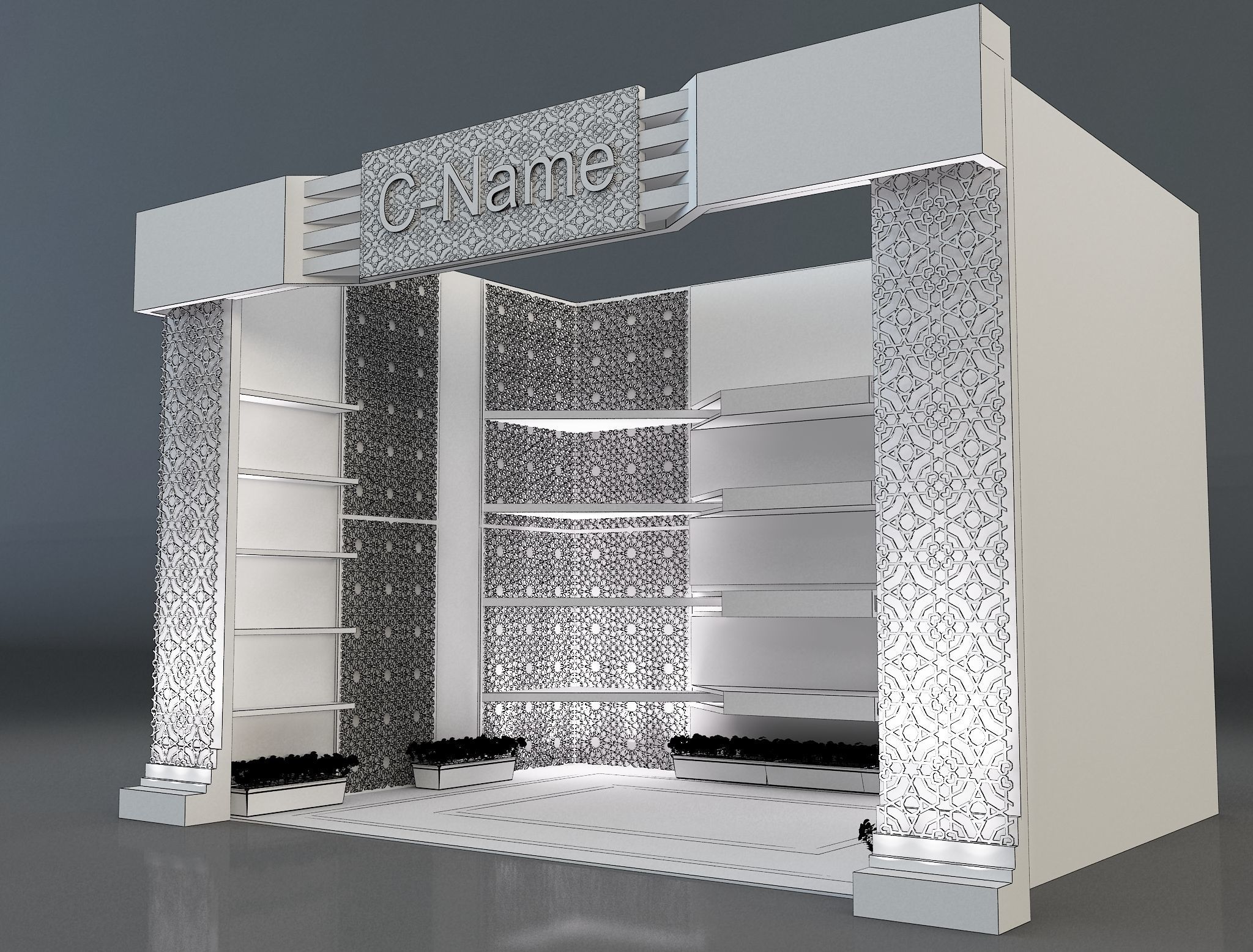 Booth Exhibition Stand a288 3D model_7