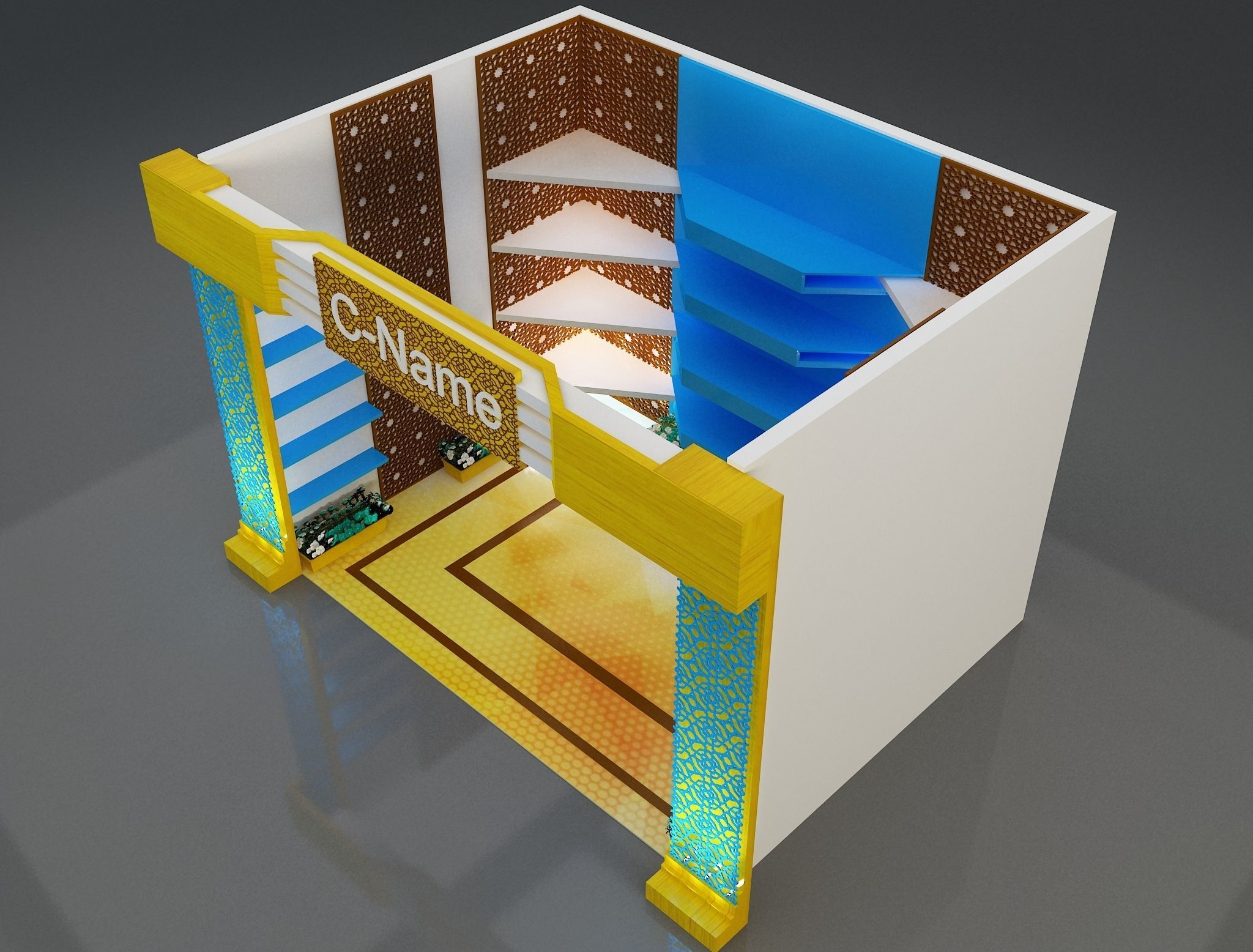 Booth Exhibition Stand a288 3D model_8