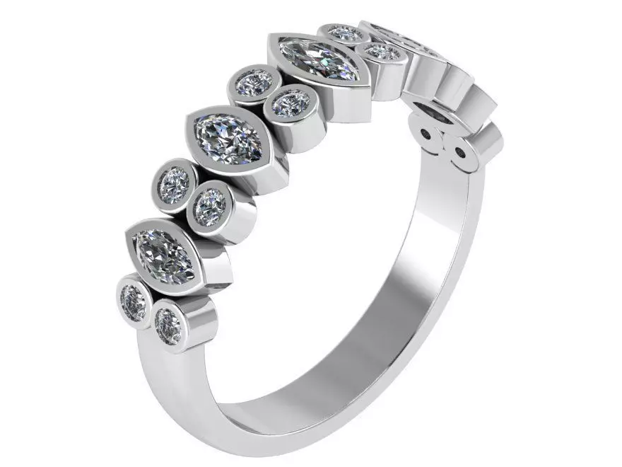 Diamond Band Ring 0727 3D print model