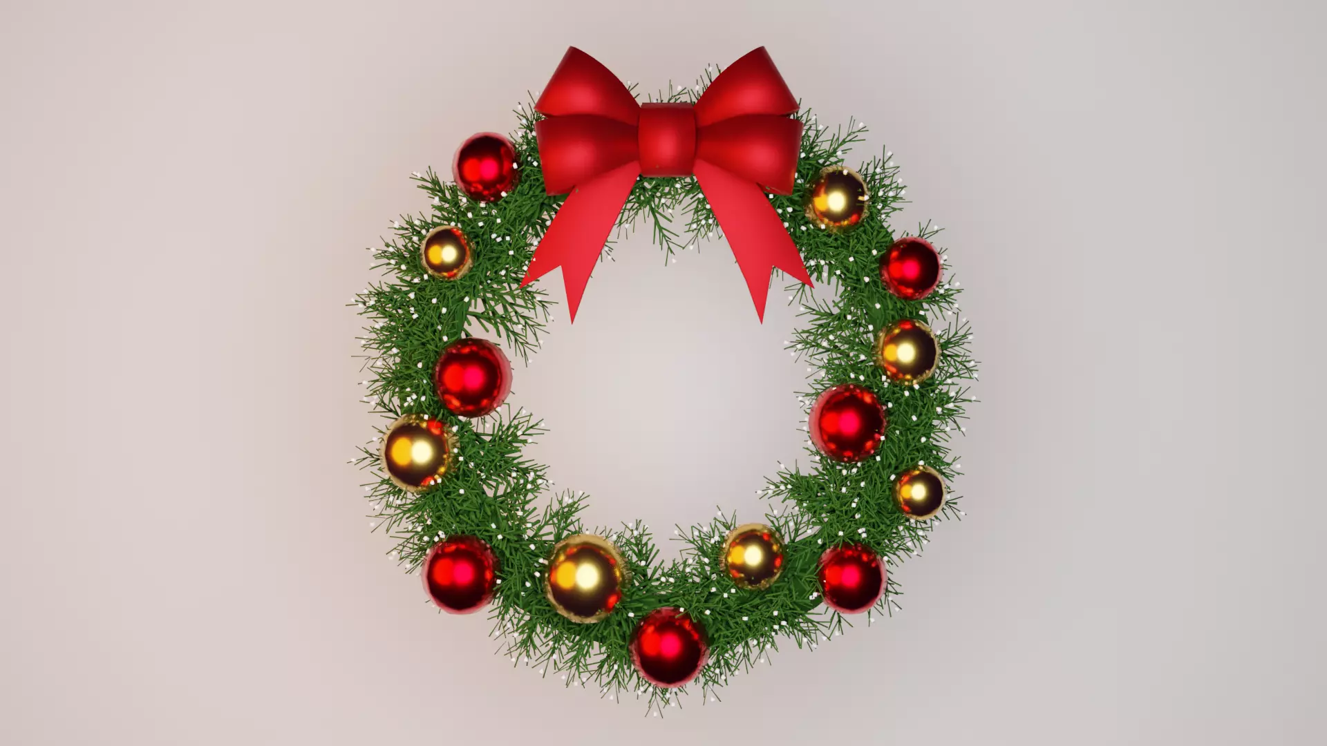 Christmas Wreath Low-poly 3D model_0