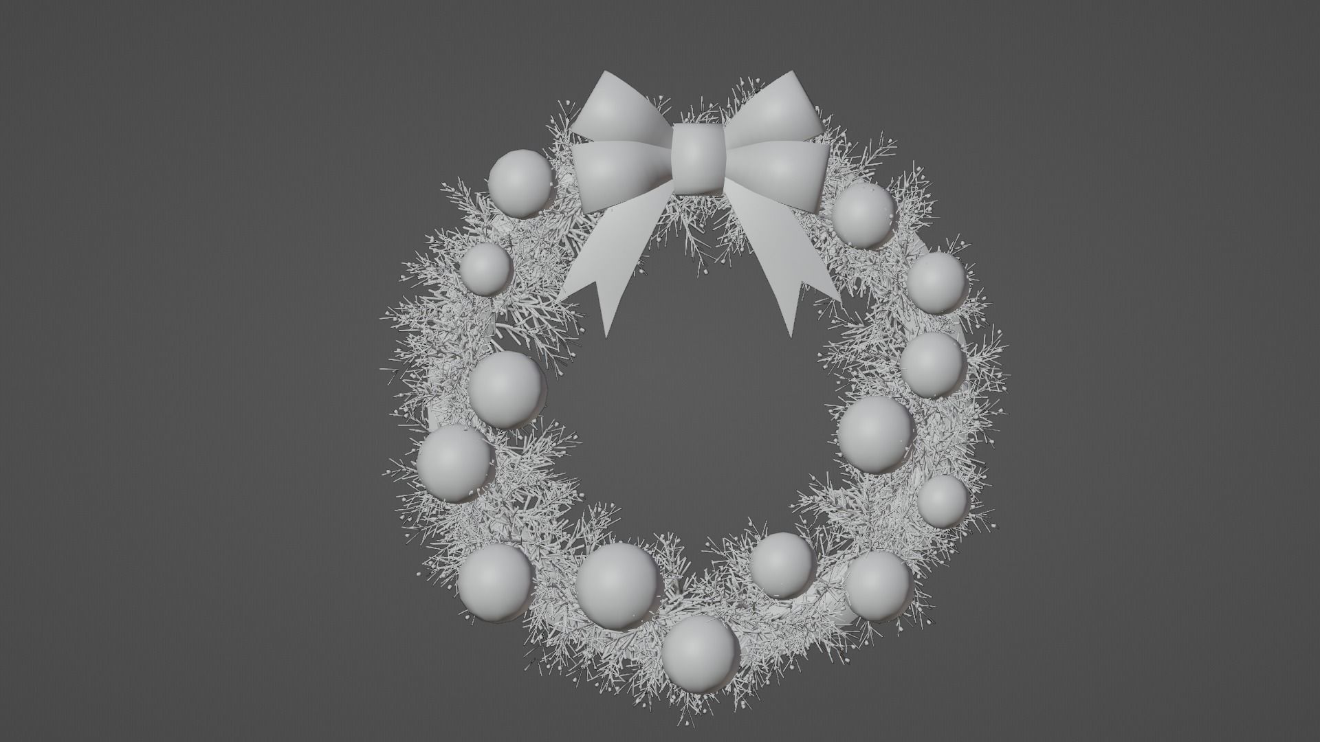 Christmas Wreath Low-poly 3D model_7