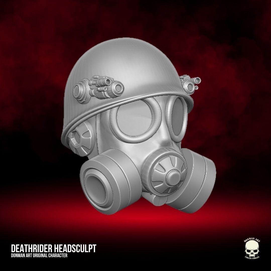 Deathrider Gasmask Head 3D printable files for Action Figures 3D print model_16