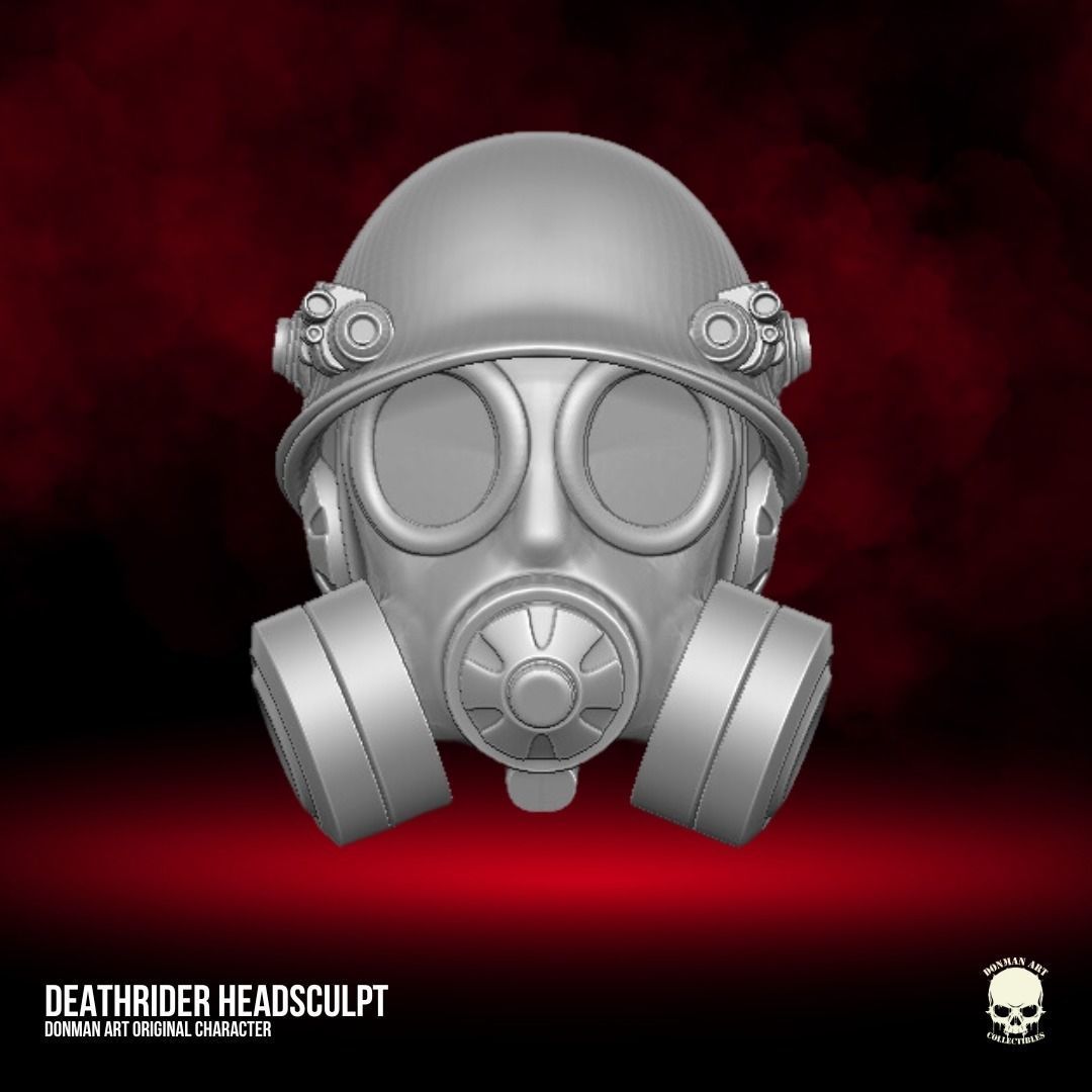 Deathrider Gasmask Head 3D printable files for Action Figures 3D print model_7
