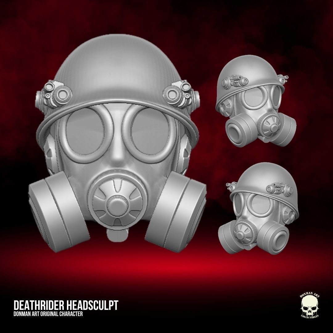 Deathrider Gasmask Head 3D printable files for Action Figures 3D print model_15