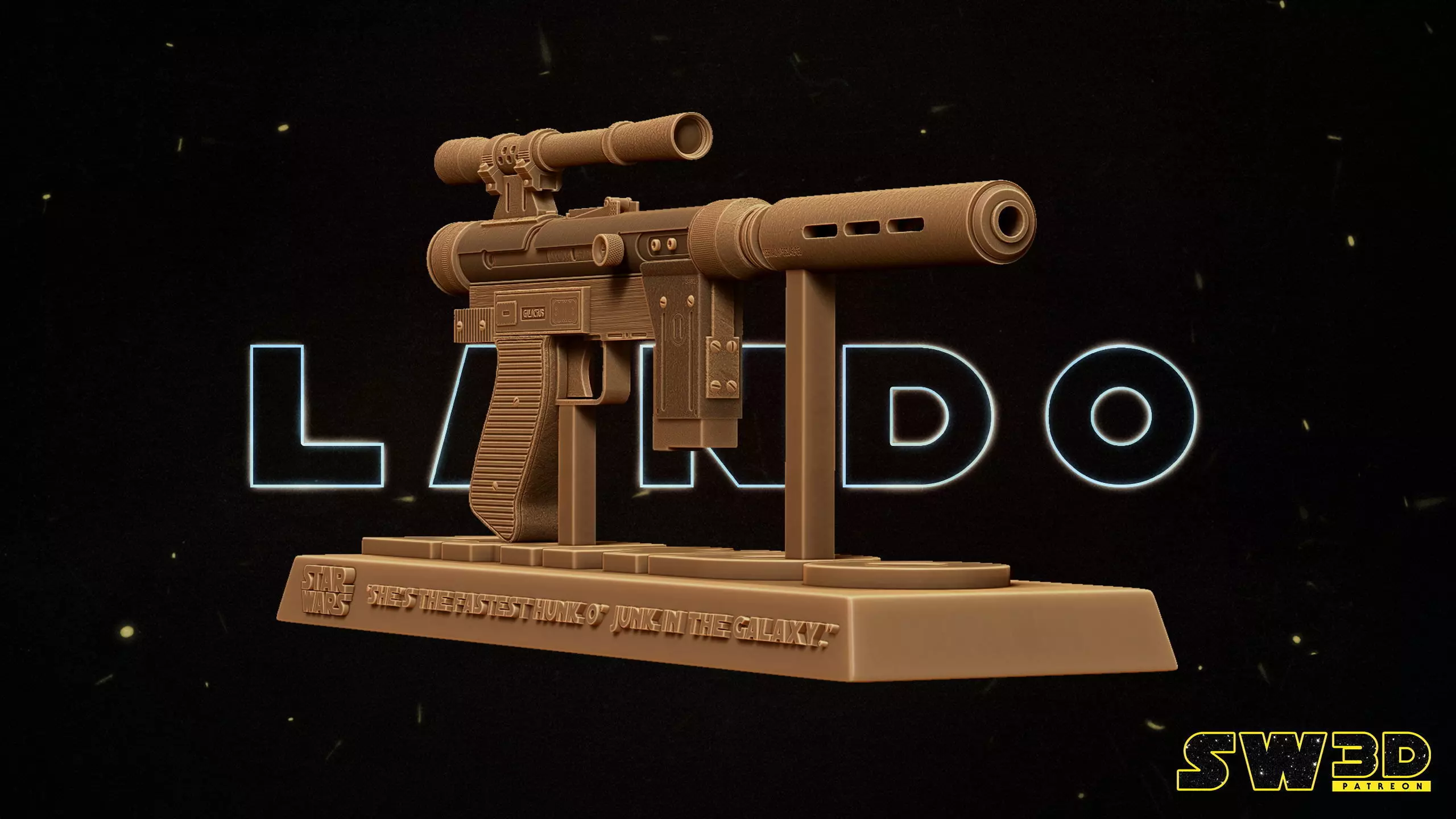 STAR WARS Lando Blaster Tested for 3D printing 3D print model