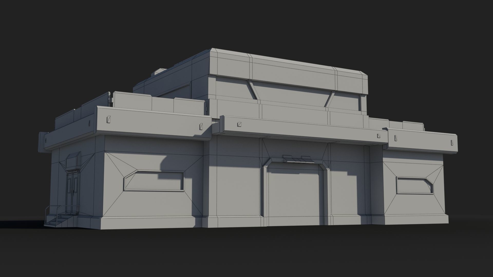 Sci-Fi Industrial x2 Low-poly 3D model_5