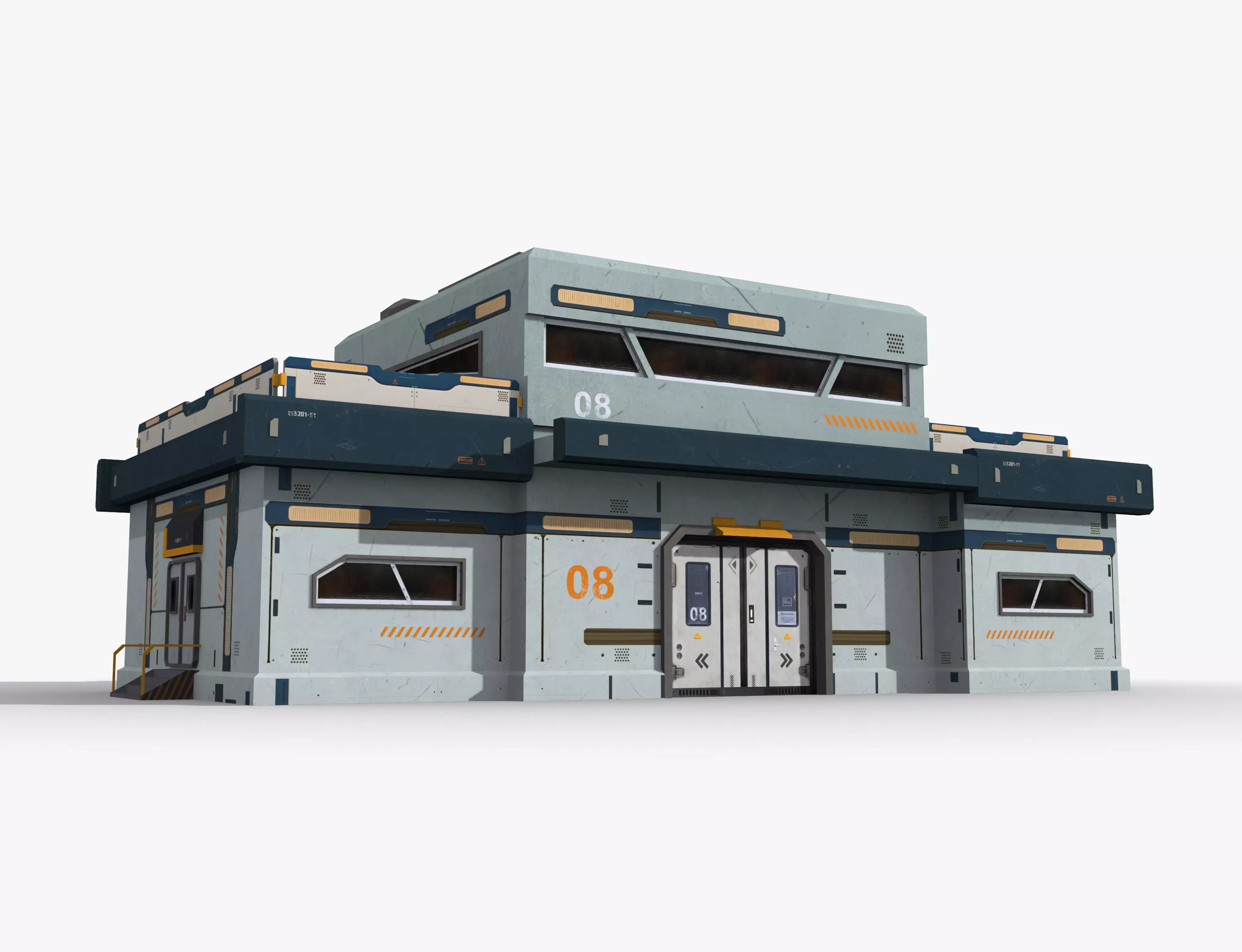 Sci-Fi Industrial x2 Low-poly 3D model_0