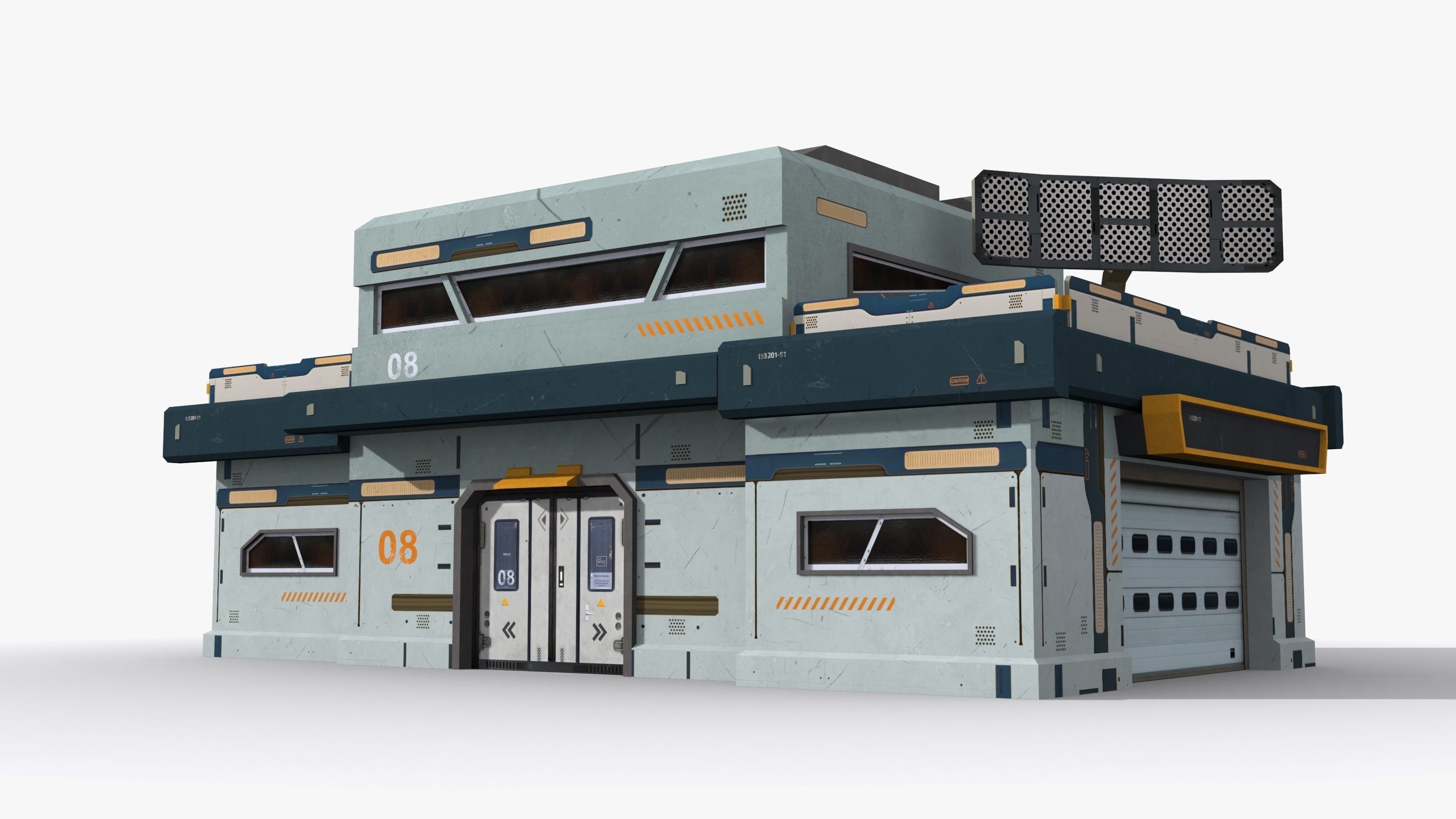 Sci-Fi Industrial x2 Low-poly 3D model_2