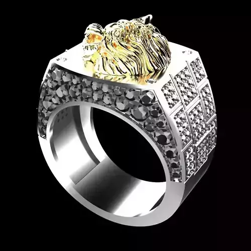 RING MAN LION Texture 3D print model