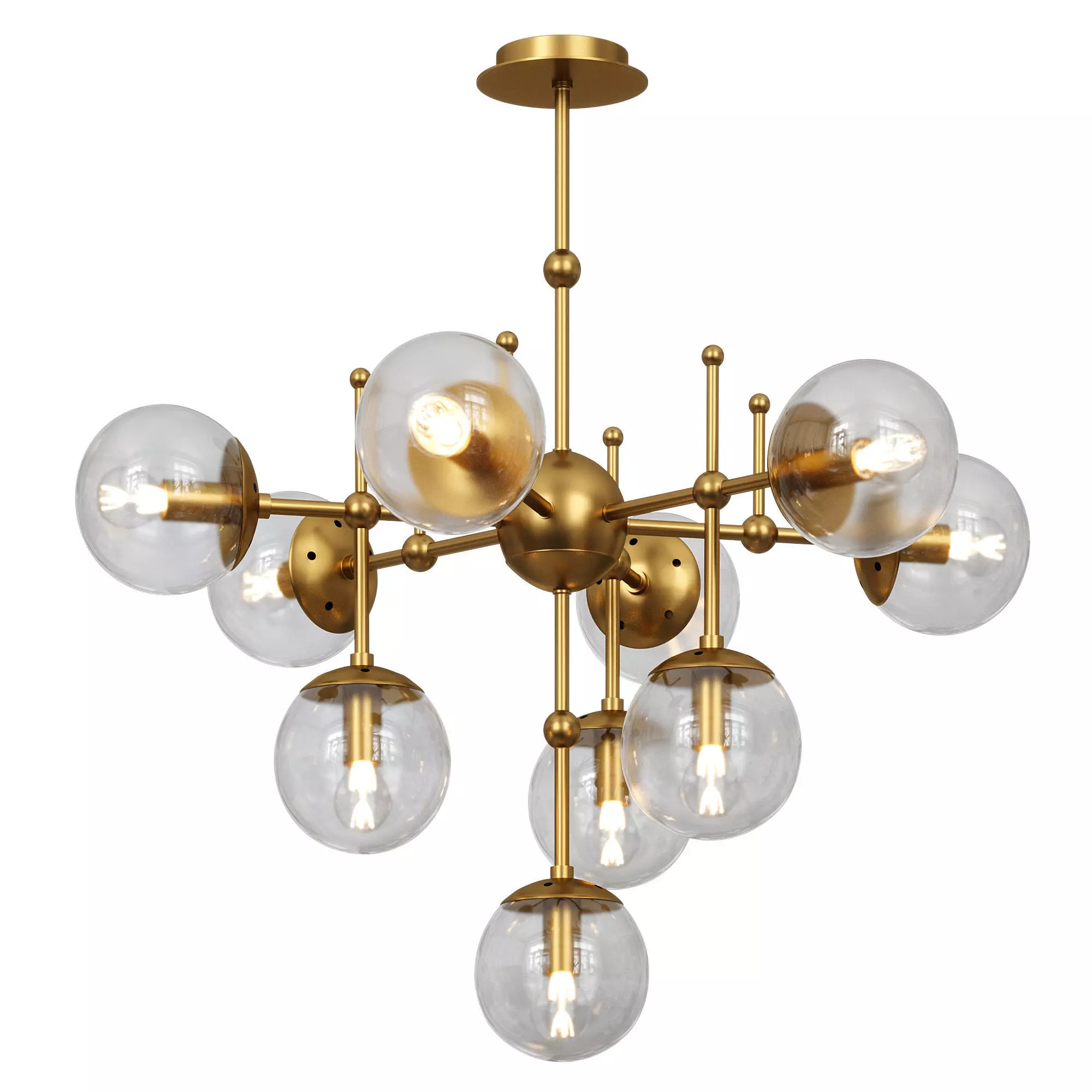 Gold Balls Chandelier 10 Chandelier 3D model_0