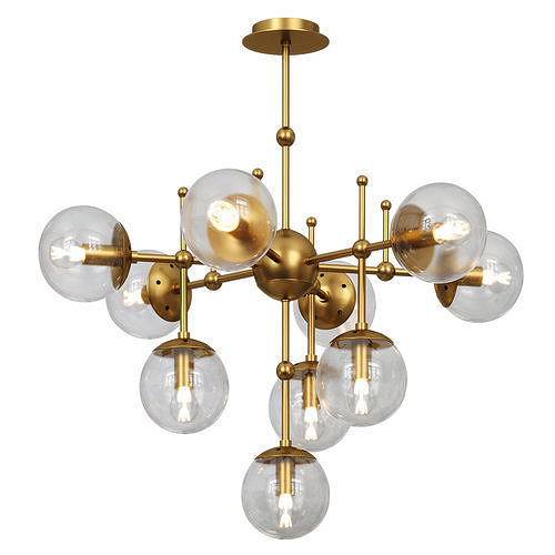 Gold Balls Chandelier 10 Chandelier 3D model