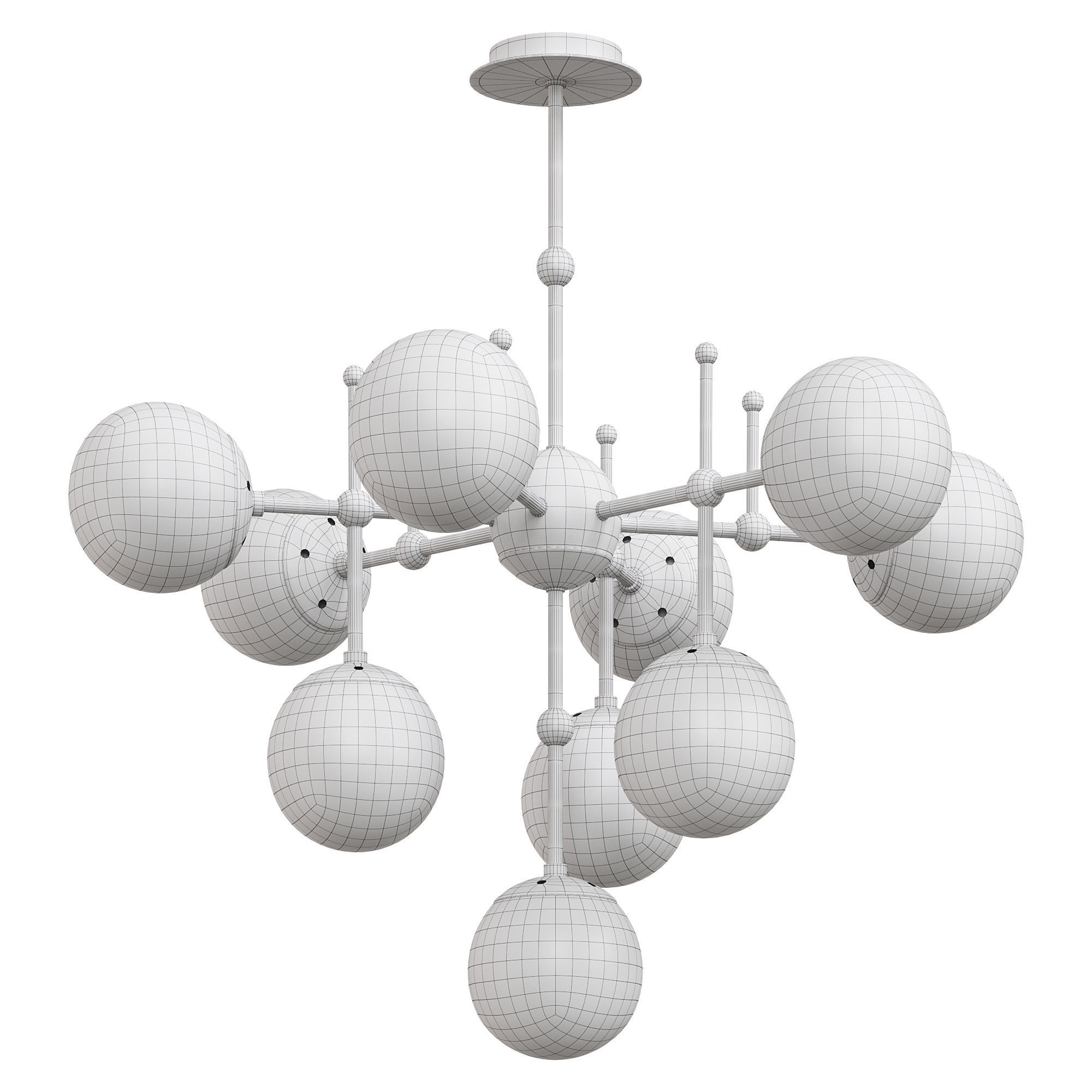 Gold Balls Chandelier 10 Chandelier 3D model_2