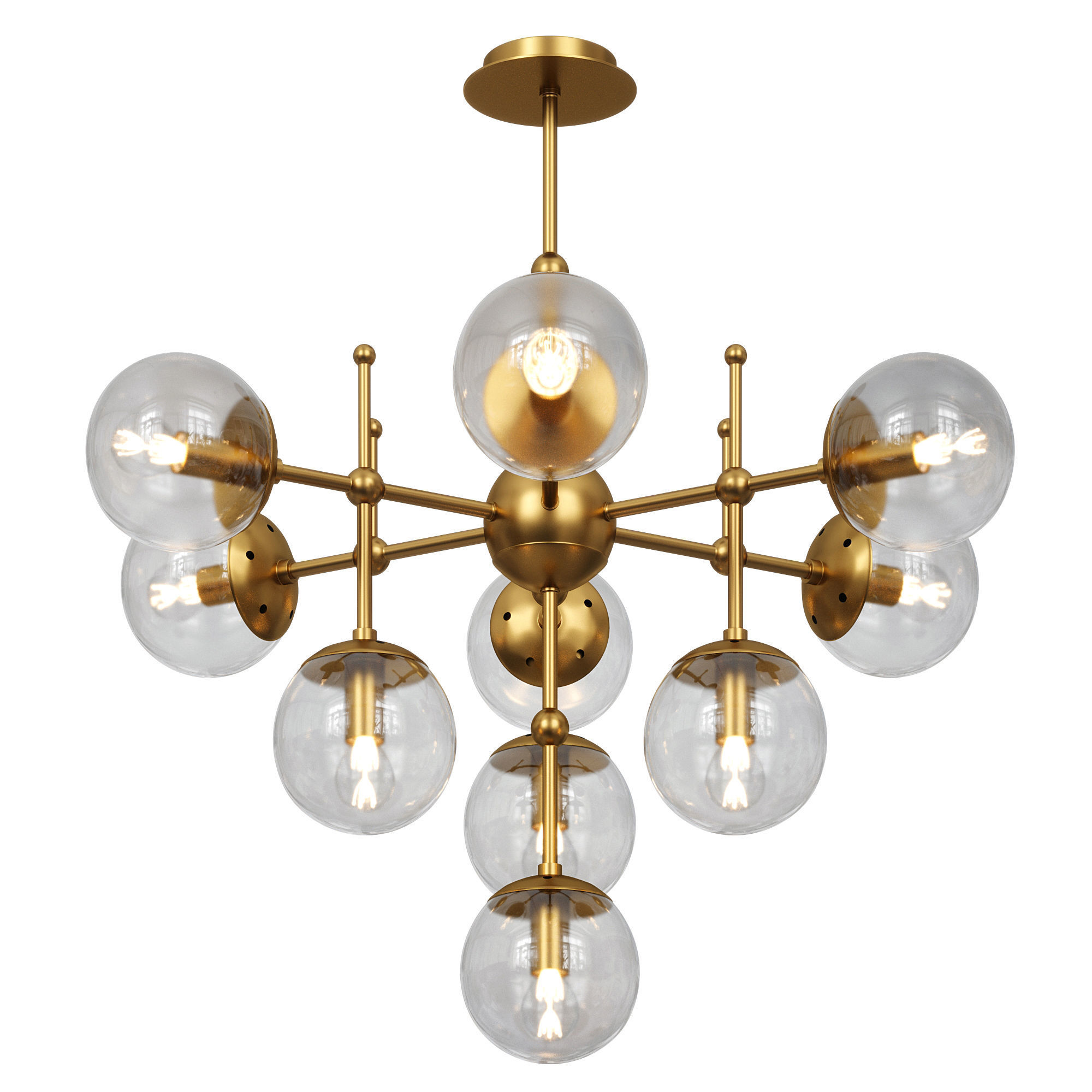 Gold Balls Chandelier 10 Chandelier 3D model_1