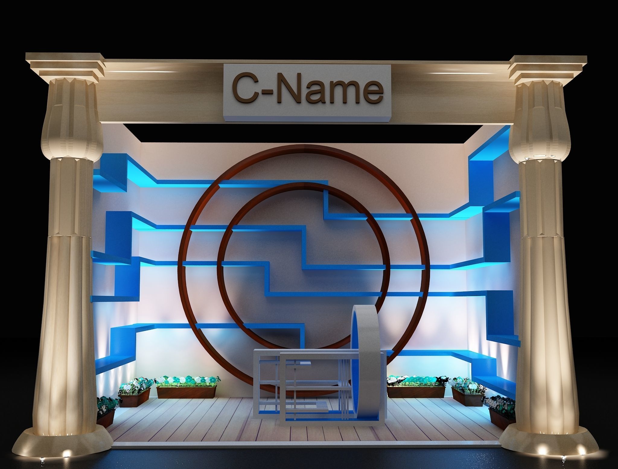 Booth Exhibition Stand a287 3D model_4