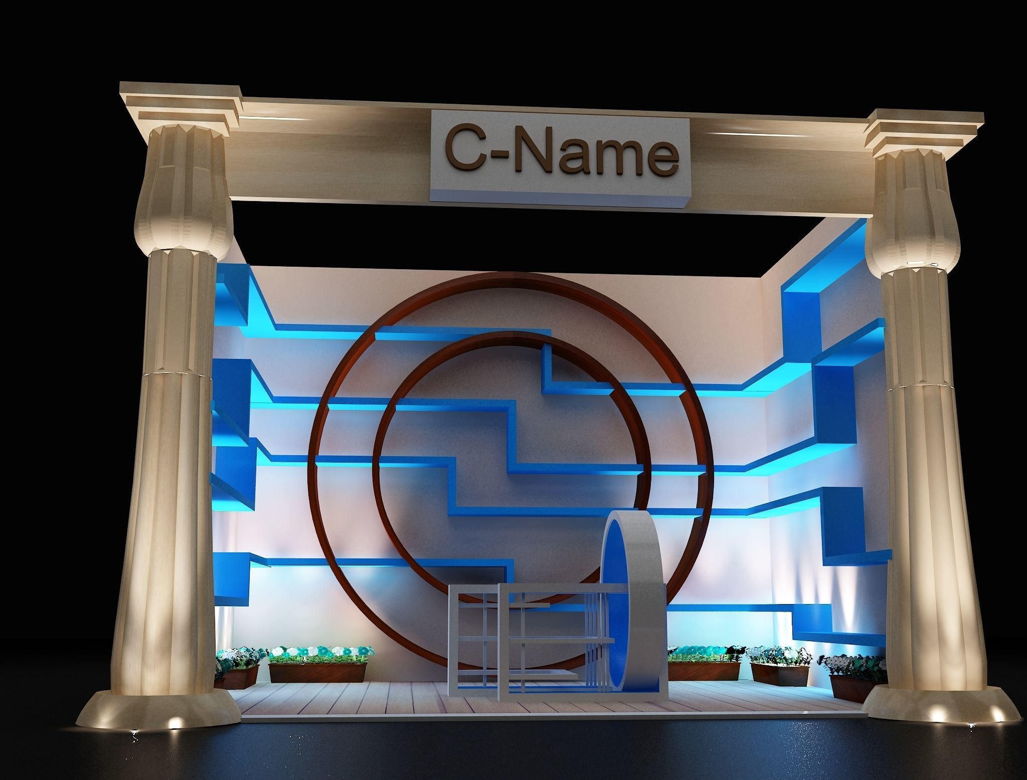 Booth Exhibition Stand a287 3D model_7