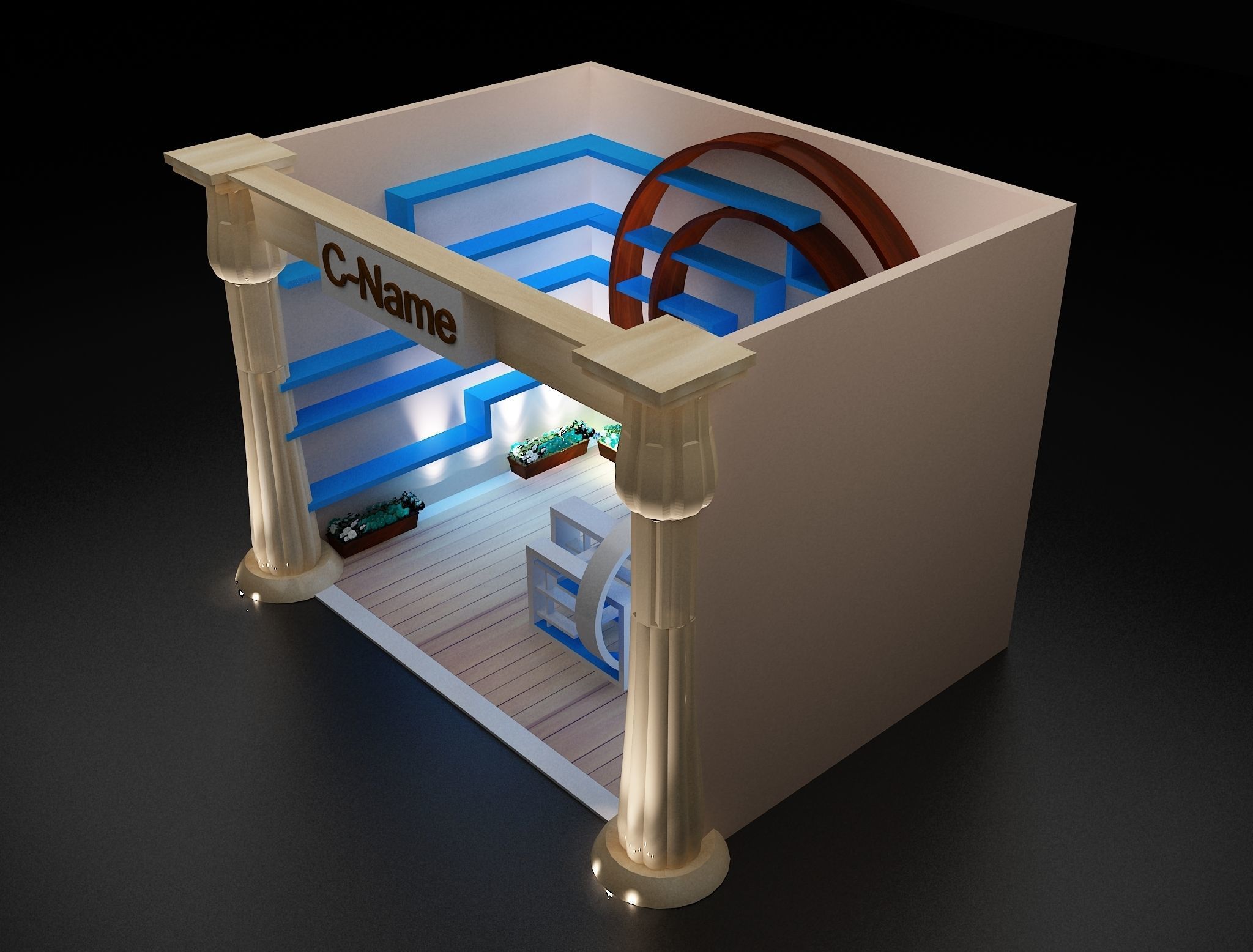 Booth Exhibition Stand a287 3D model_8