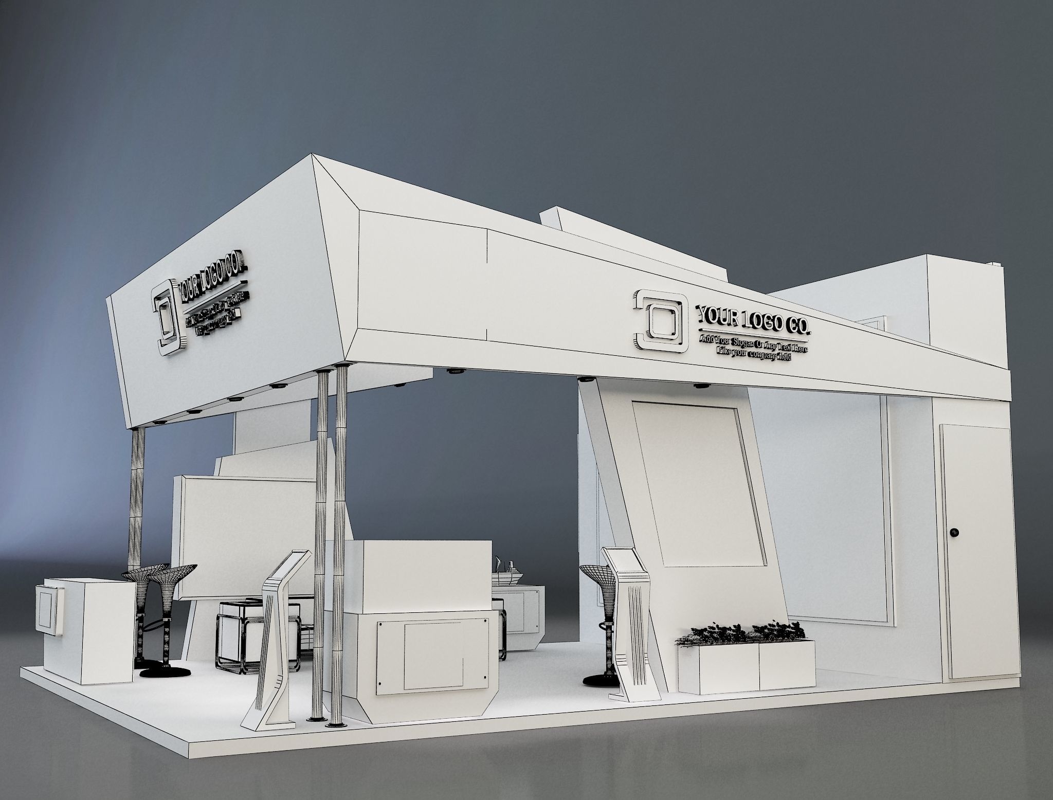 Booth Exhibition Stand a261 3D model_19