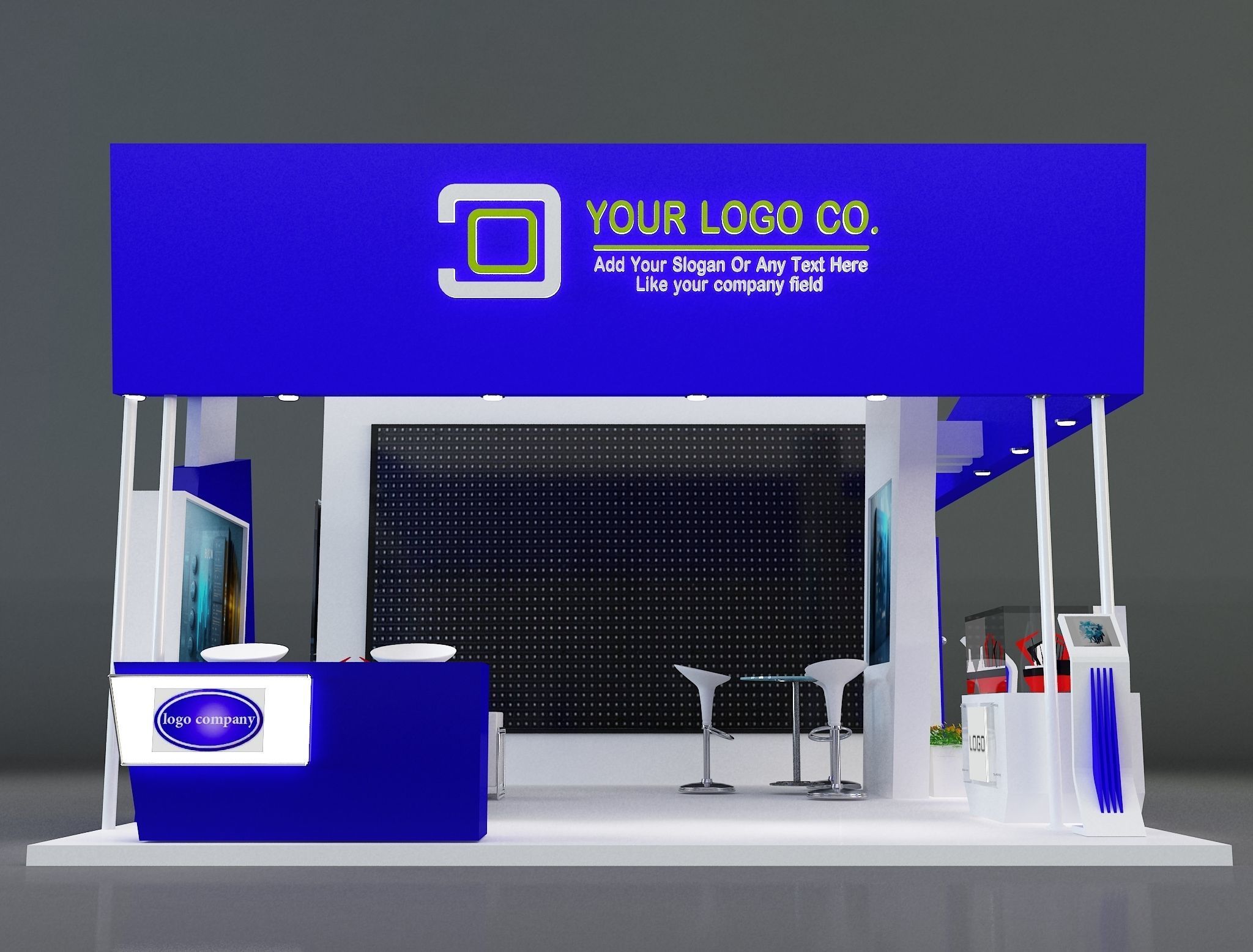 Booth Exhibition Stand a261 3D model_16